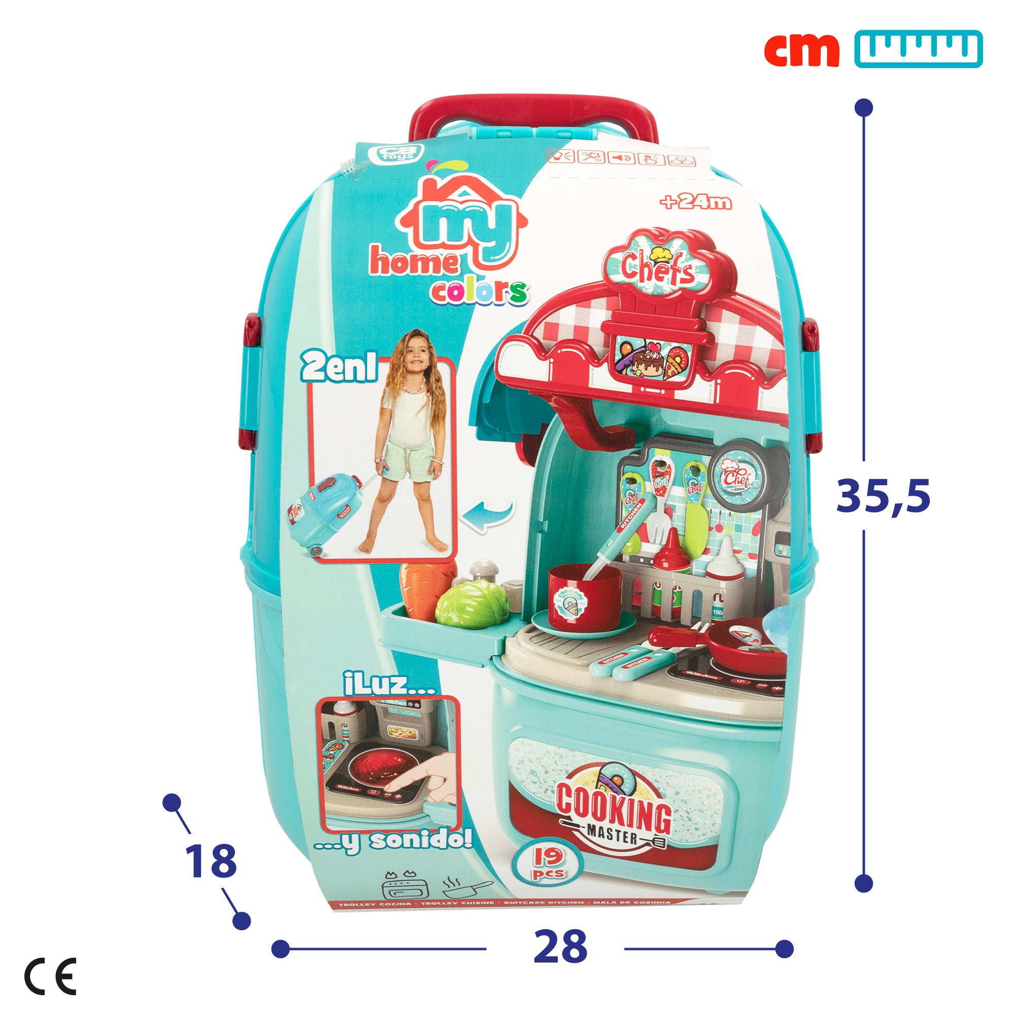 Cocina de juguete portátil 2 en 1 con luz y sonido My Home Colors