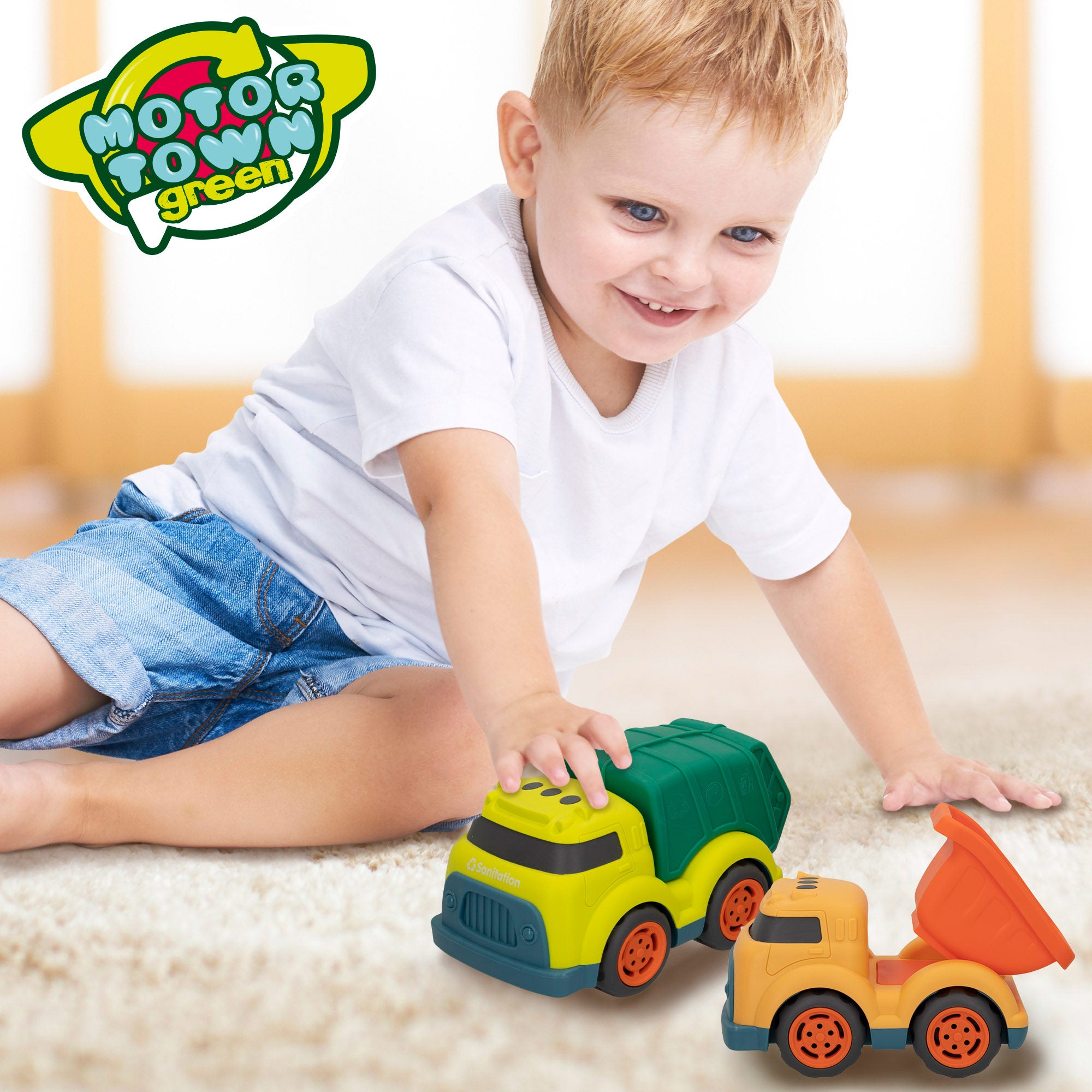 Motor Town Green Set camiones para niños de construcción