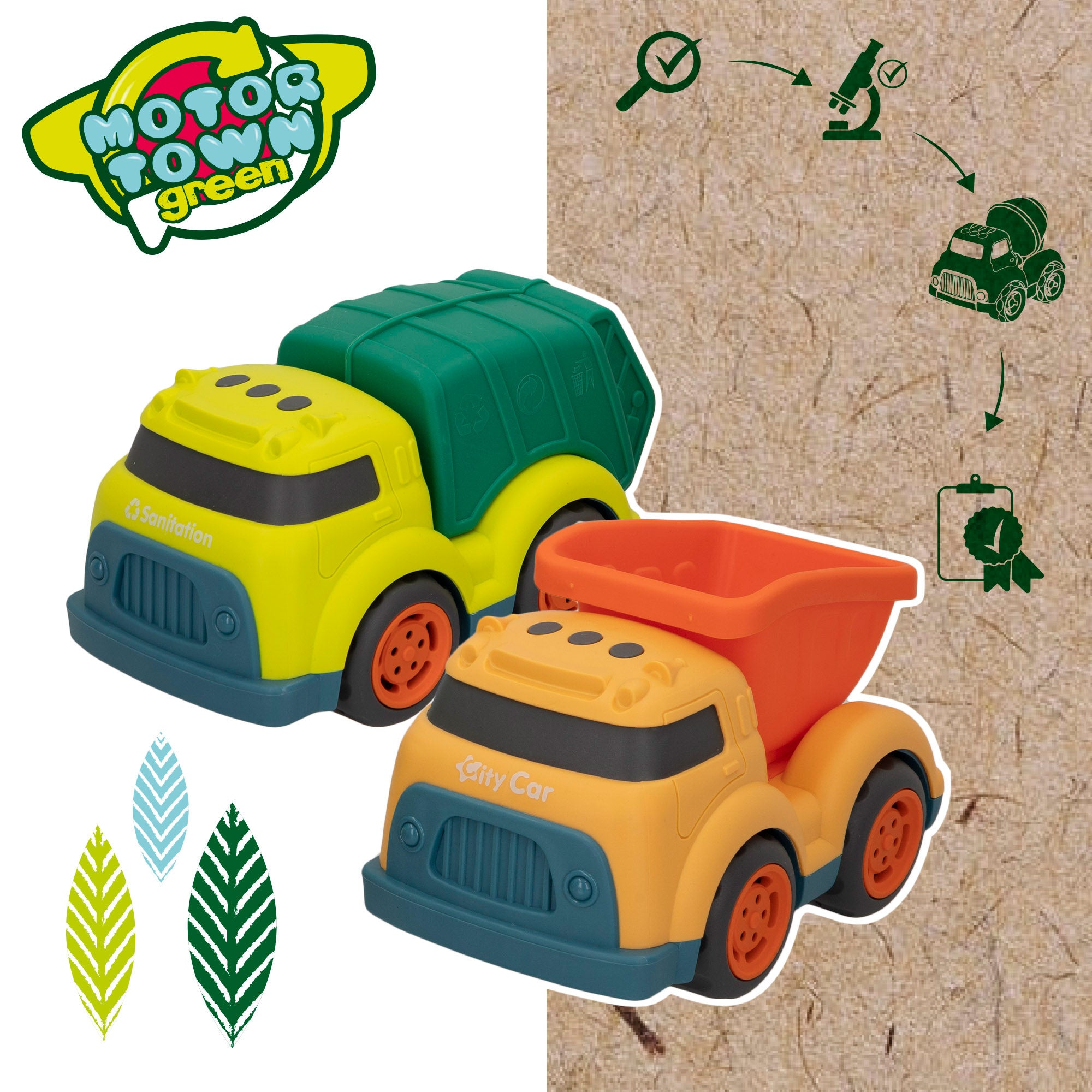 Motor Town Green Set camiones para niños de construcción