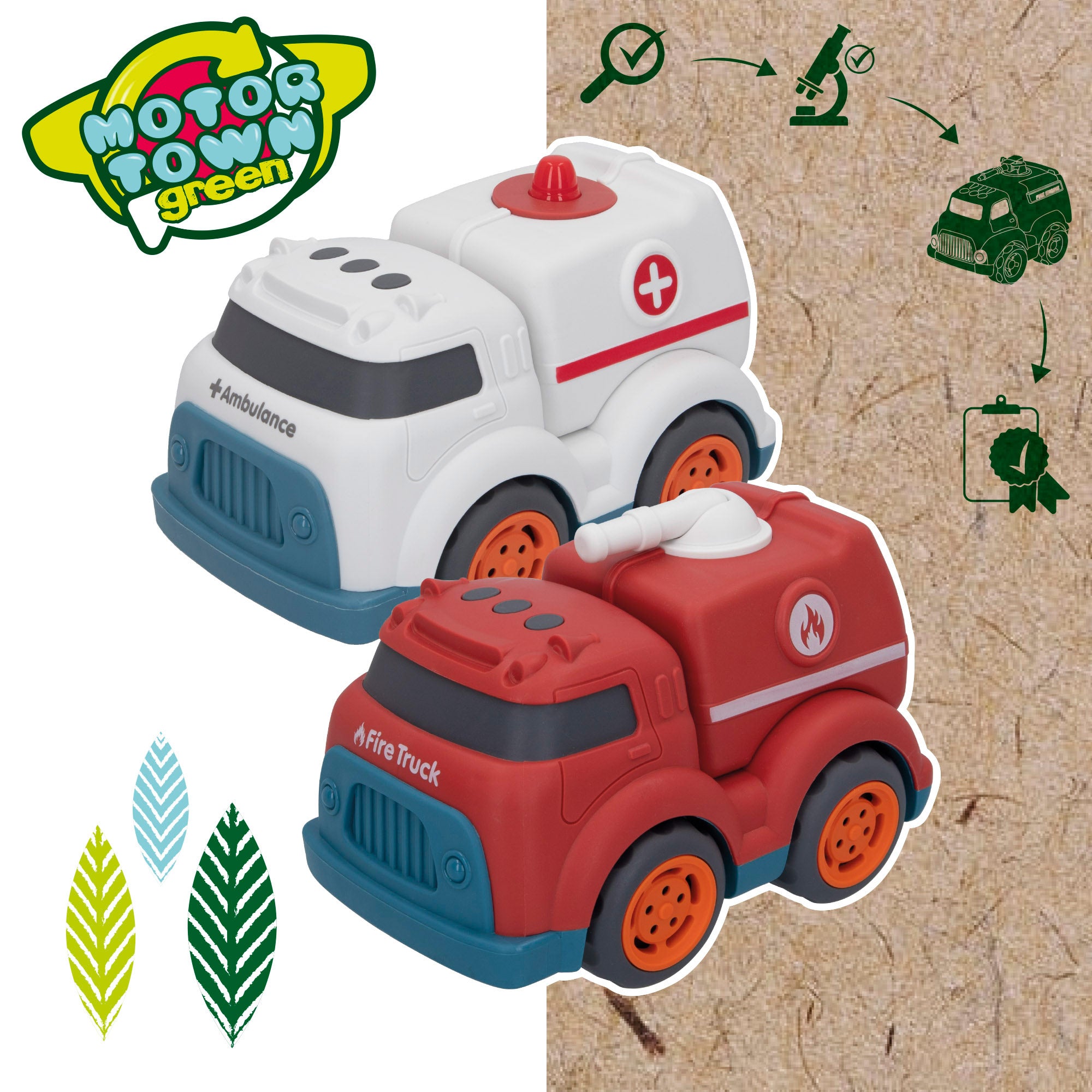 Motor Town Green Set vehículos de emergencias juguete