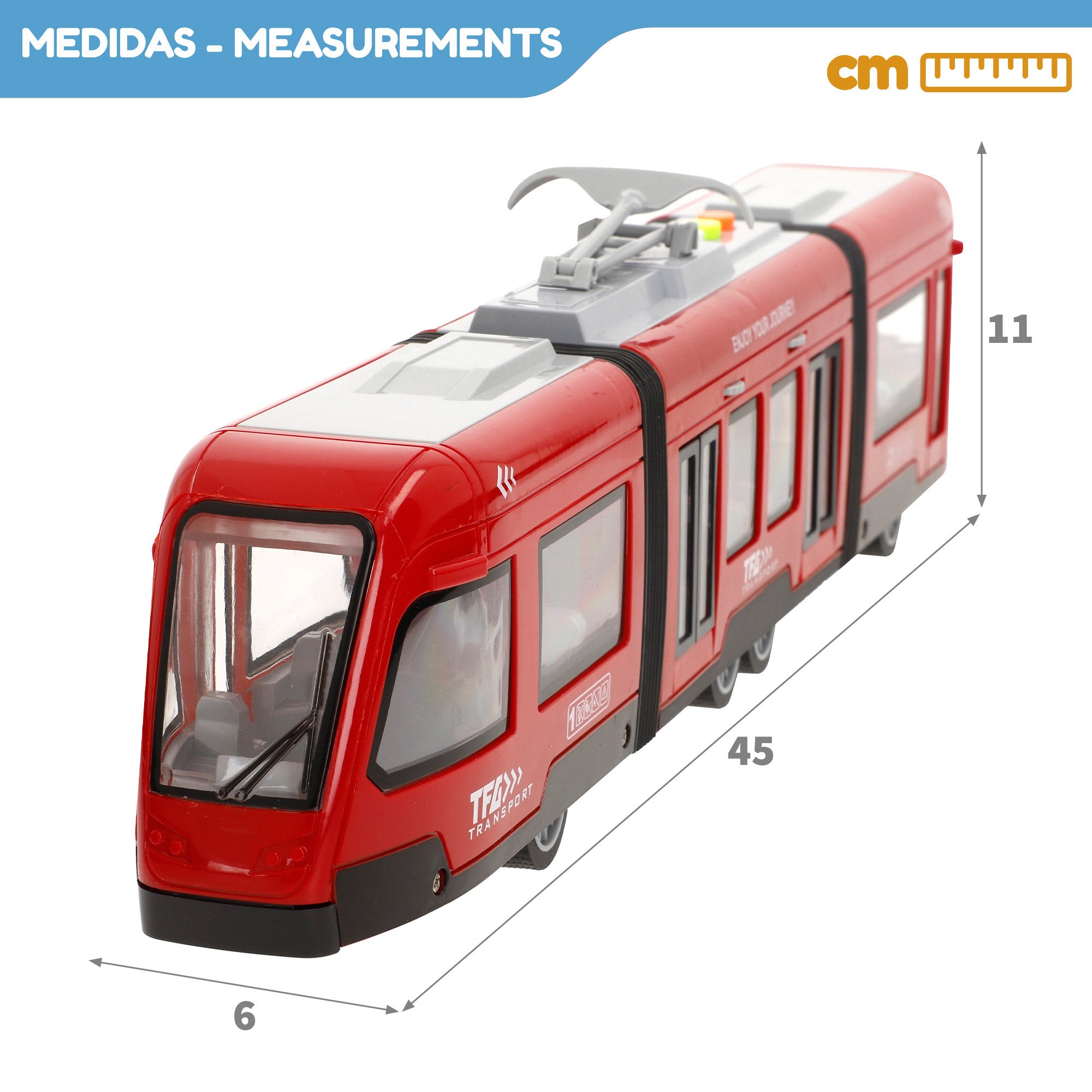 Tranvía urbano de juguete con luz y sonido 1:16 Speed & Go