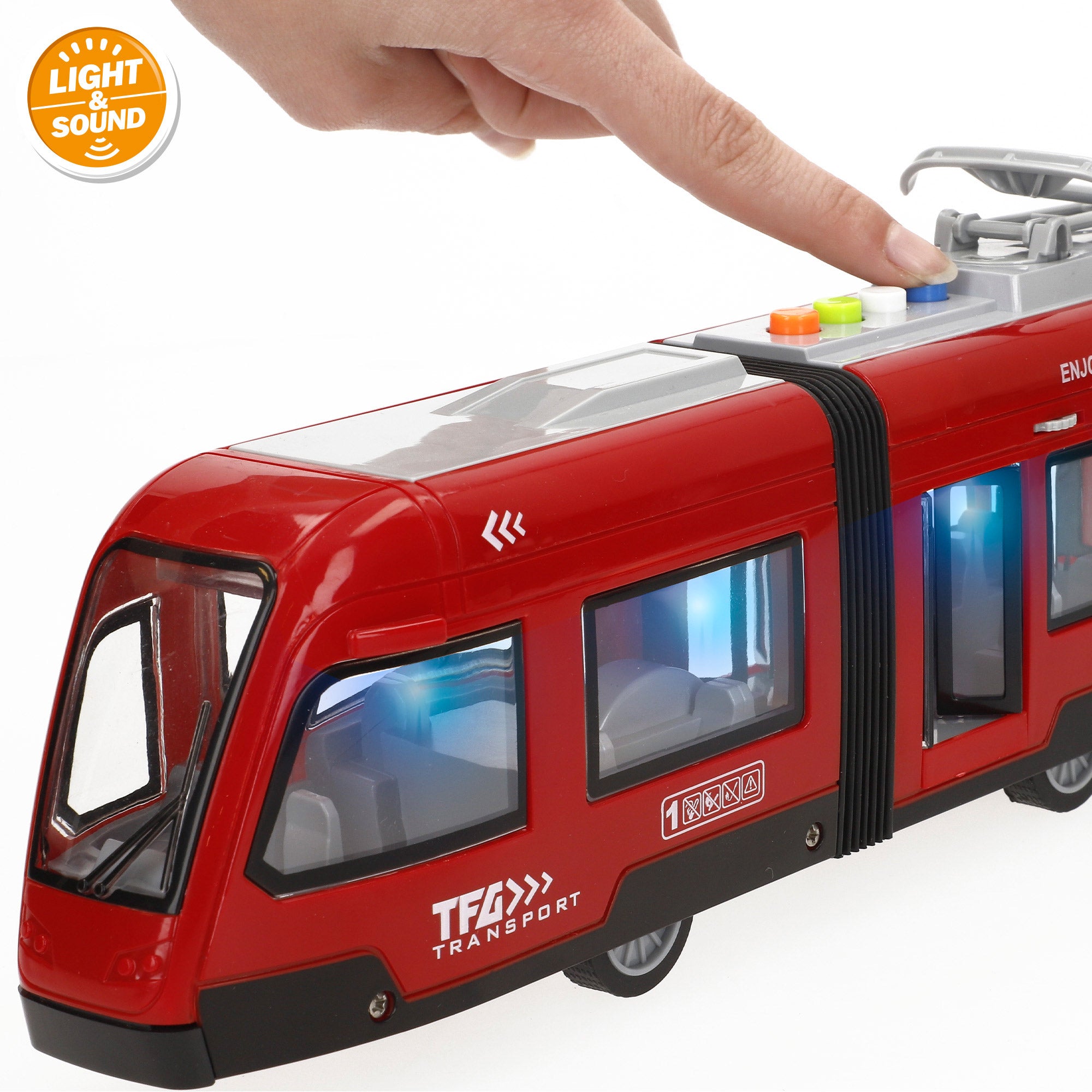 Tranvía urbano de juguete con luz y sonido 1:16 Speed & Go