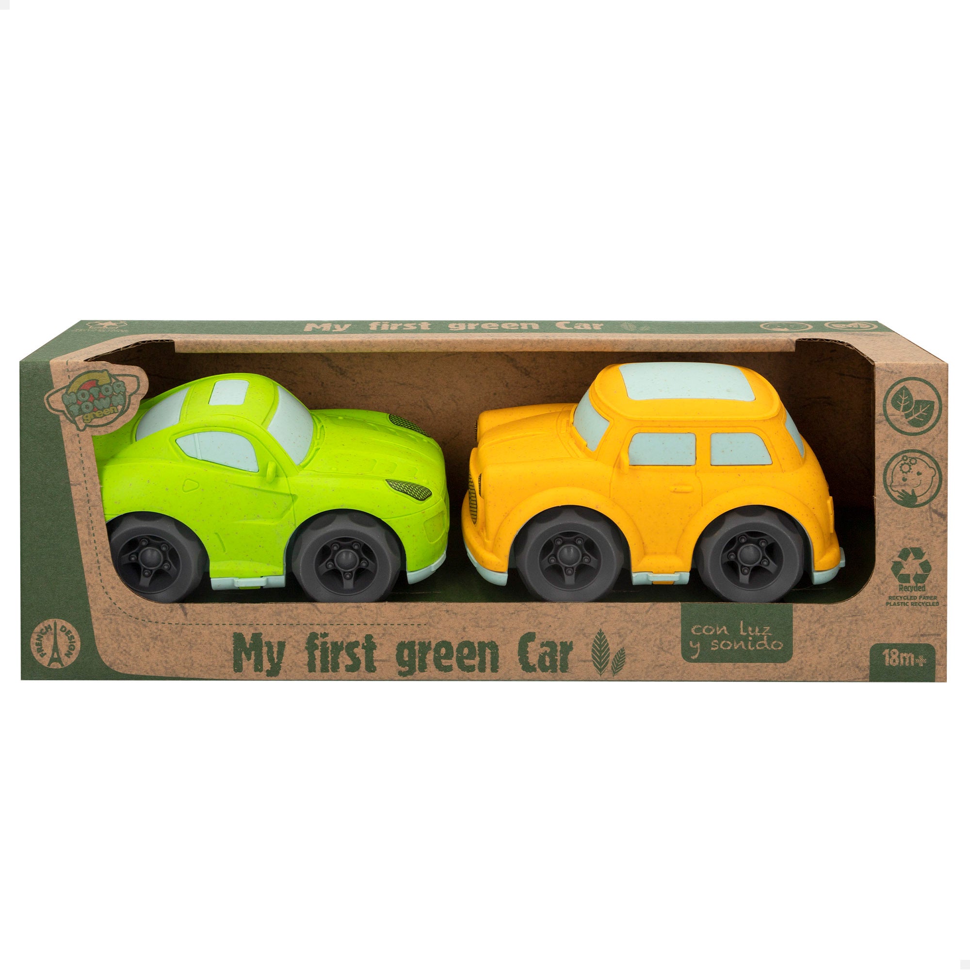 Motor Town Green Set 2 coches de juguete con luz y sonido