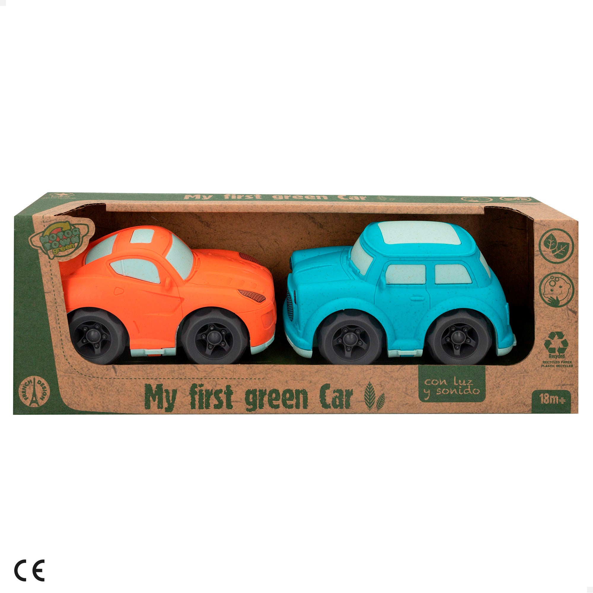 Motor Town Green Set 2 coches de juguete con luz y sonido