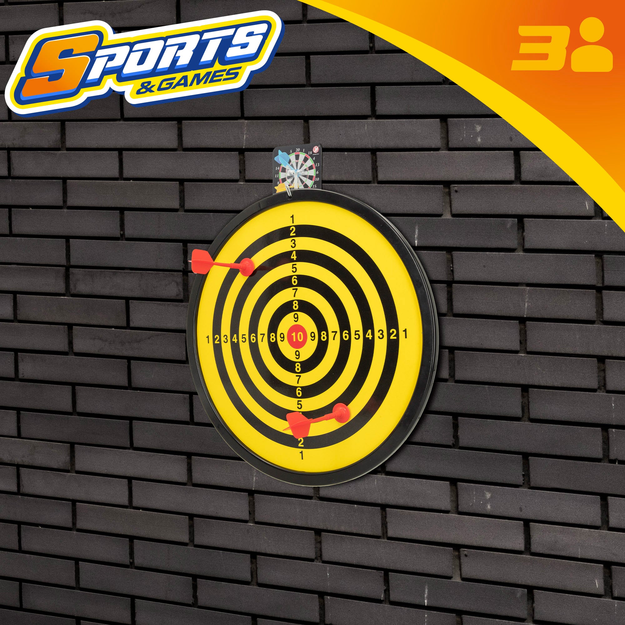 Diana magnética reversible Ø30 cm con 6 dardos de colores