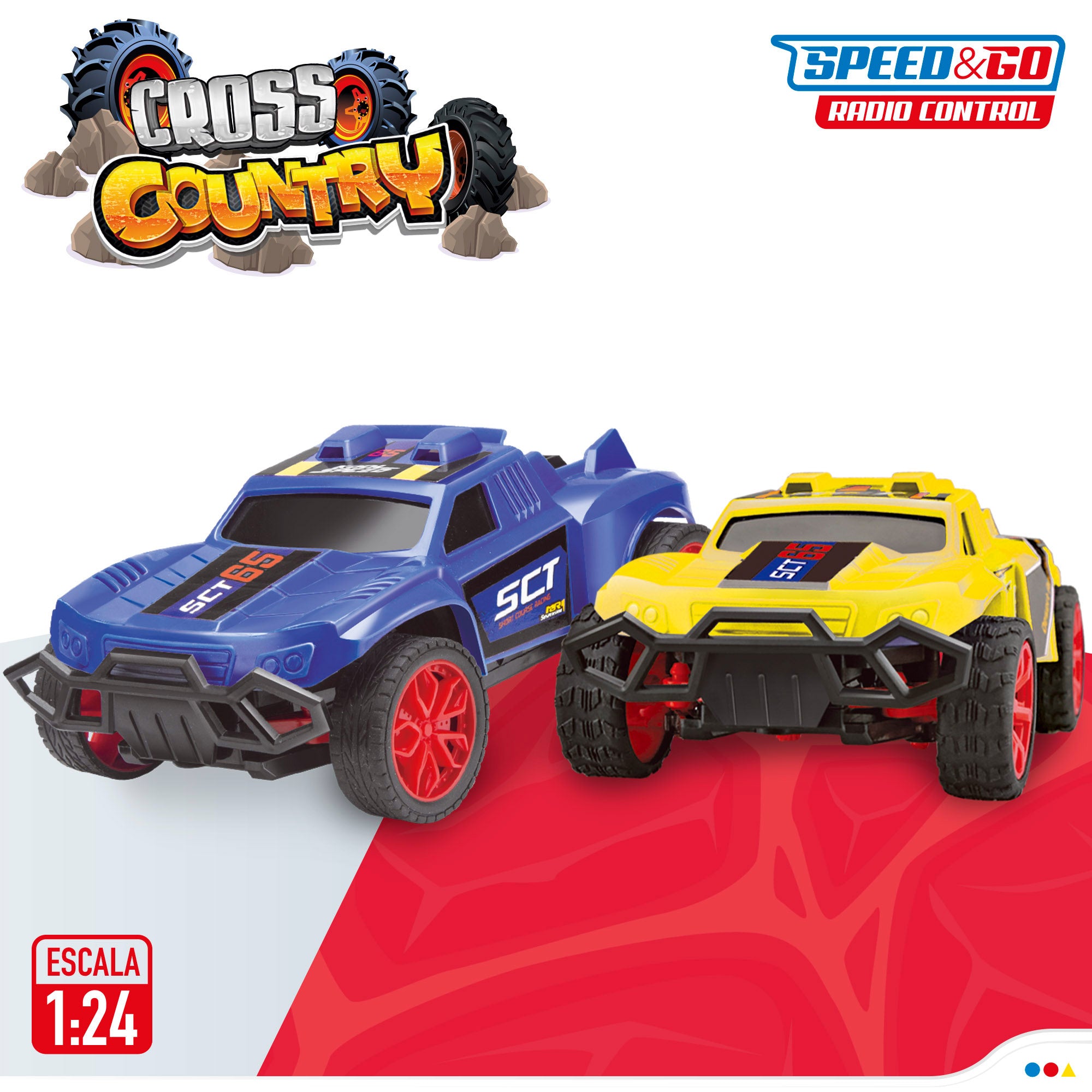 Pack 2 coches radiocontrol de rally 1:24 Speed & Go