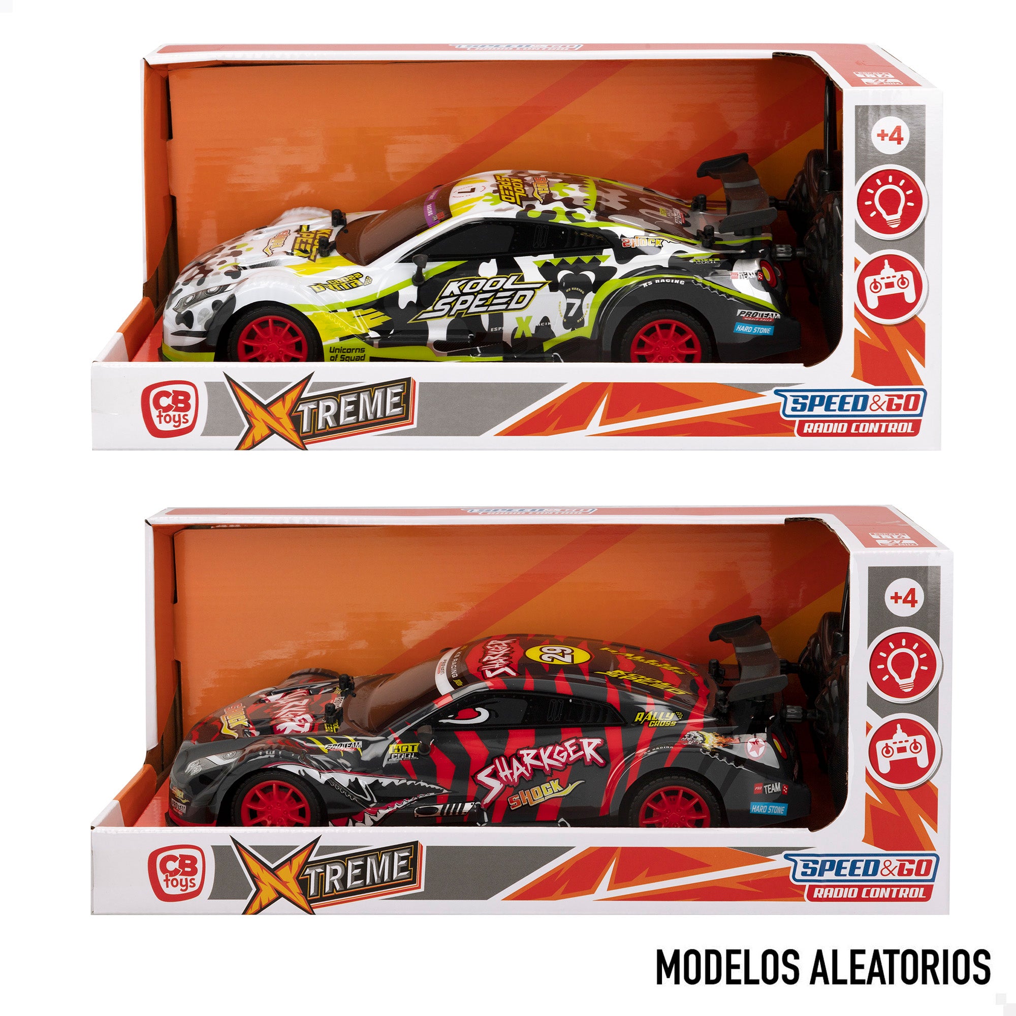 Coche radiocontrol Xtreme con luces 1:16 surtido Speed & Go