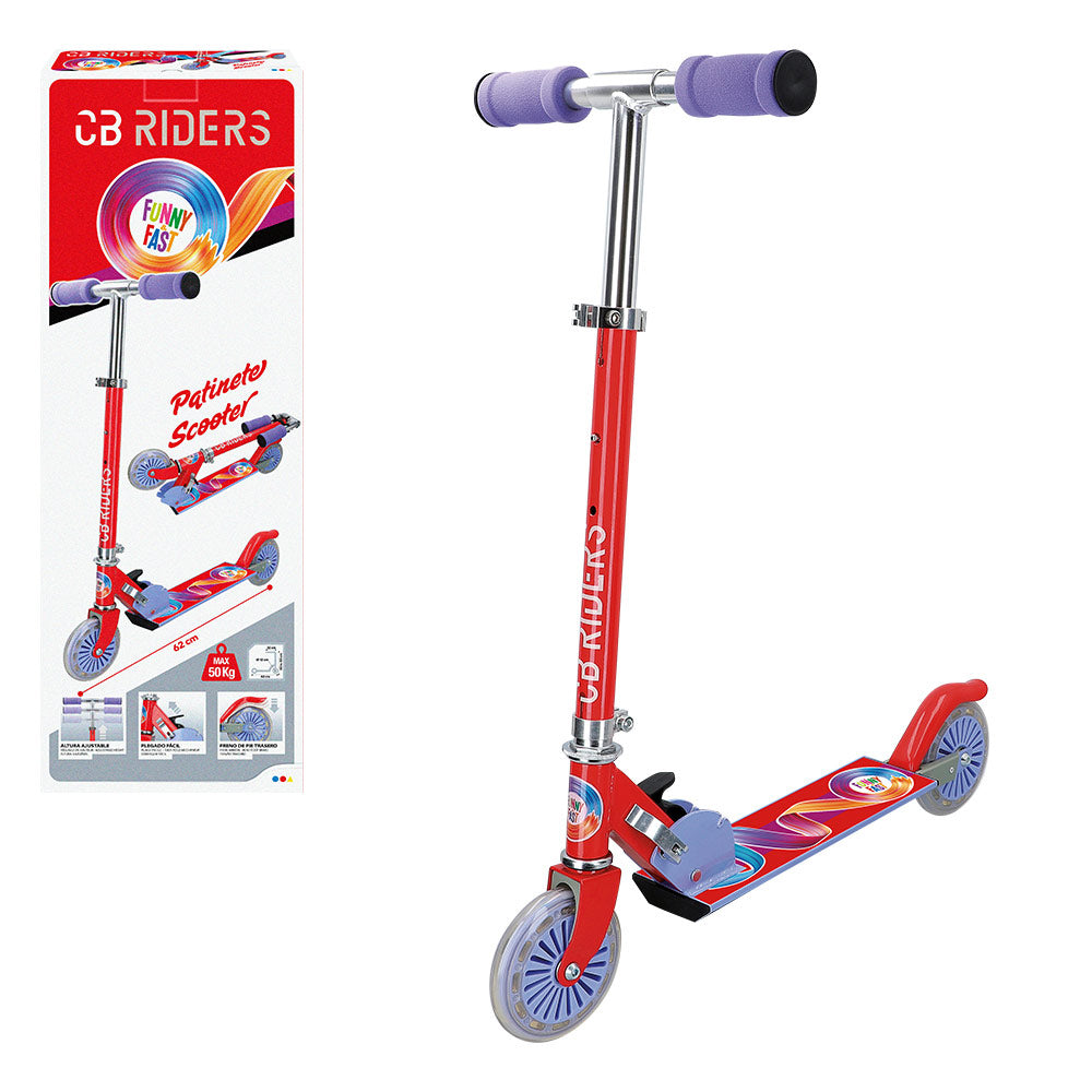 Patinete 2 ruedas rojo plegable CB Riders