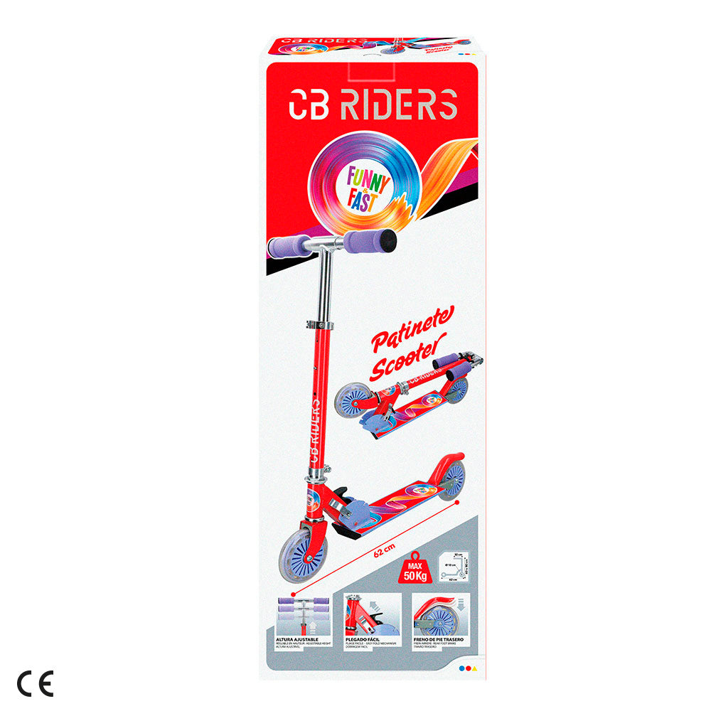 Patinete 2 ruedas rojo plegable CB Riders