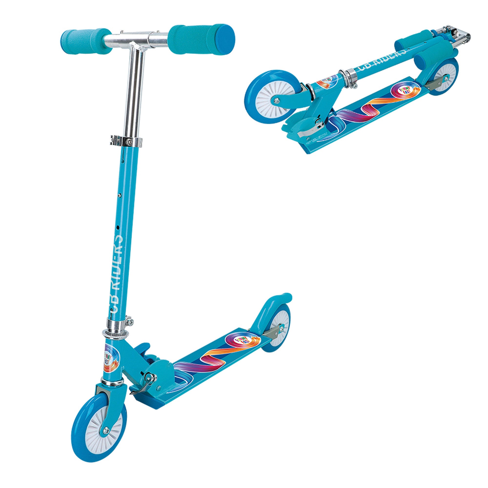 Patinete 2 ruedas azul plegable CB Riders