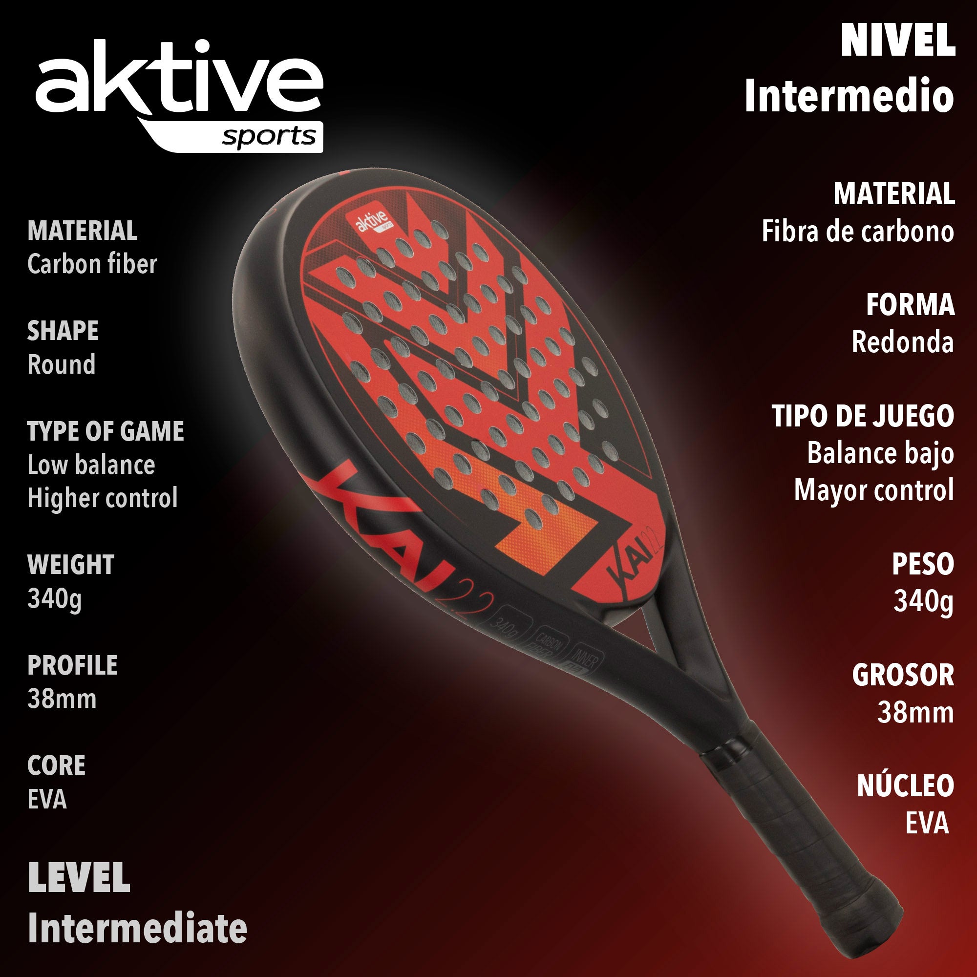 Pala de pádel Kai 2.2 Control Aktive