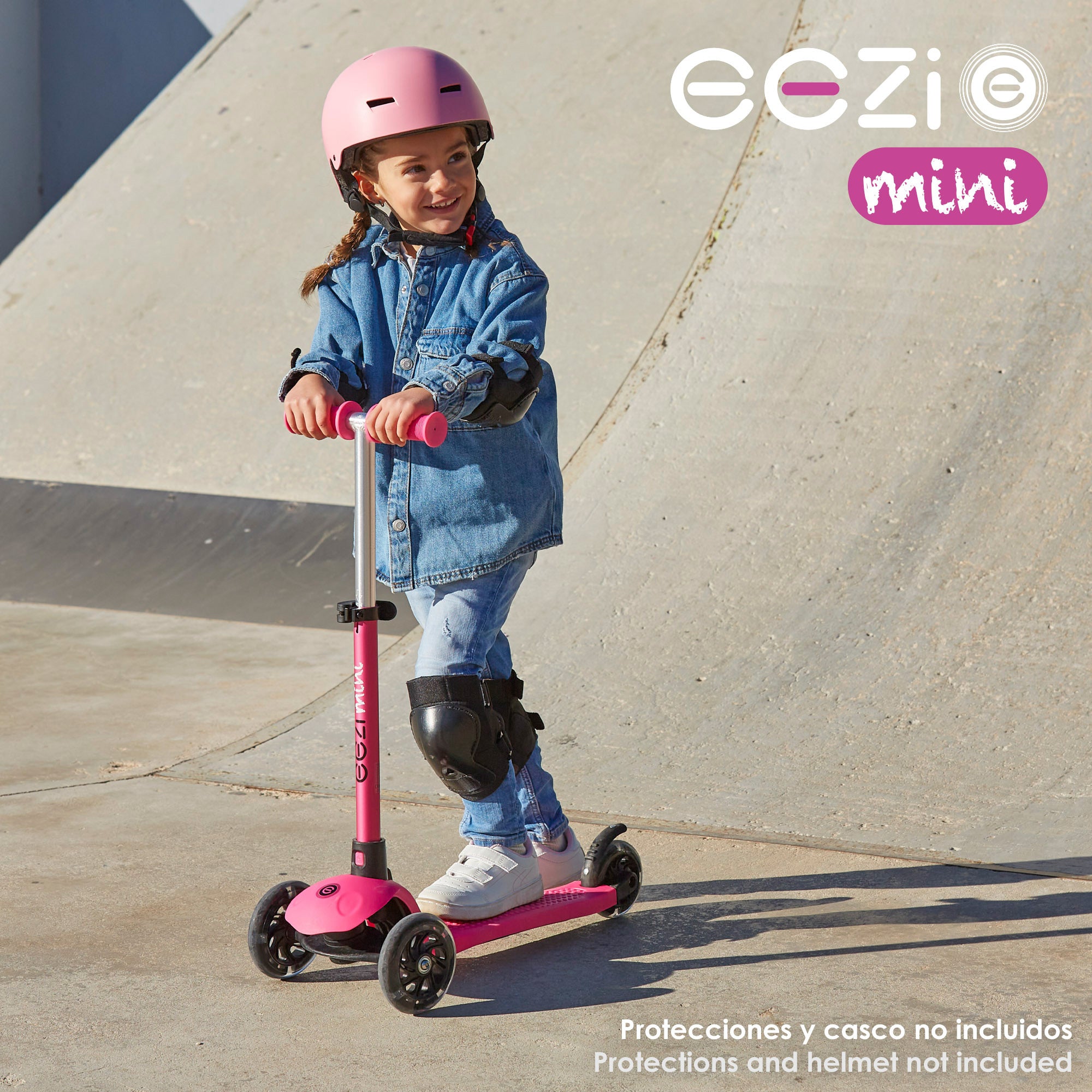 Patinete 3 ruedas fucsia con manillar desmontable EEZI