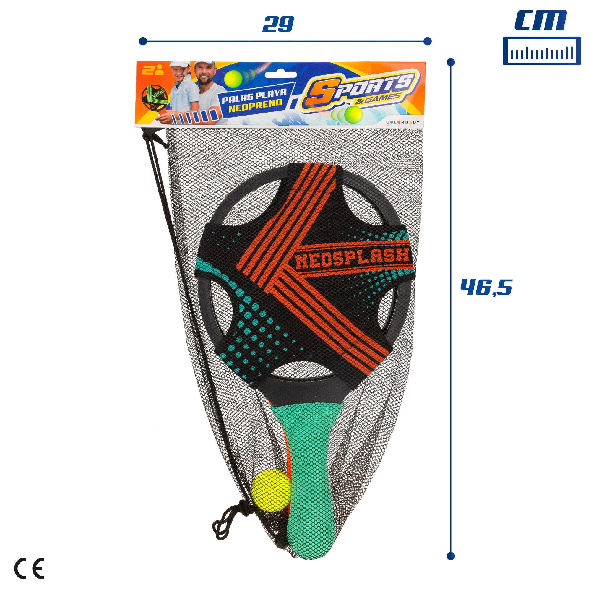 Set 2 palas de playa con pelota COLORBABY