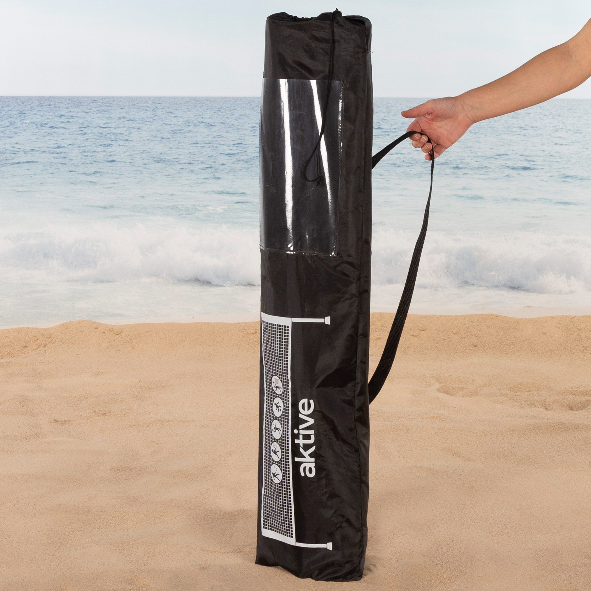 Red vóleibol y bádminton regulable en altura y portátil 5 m Aktive Sports