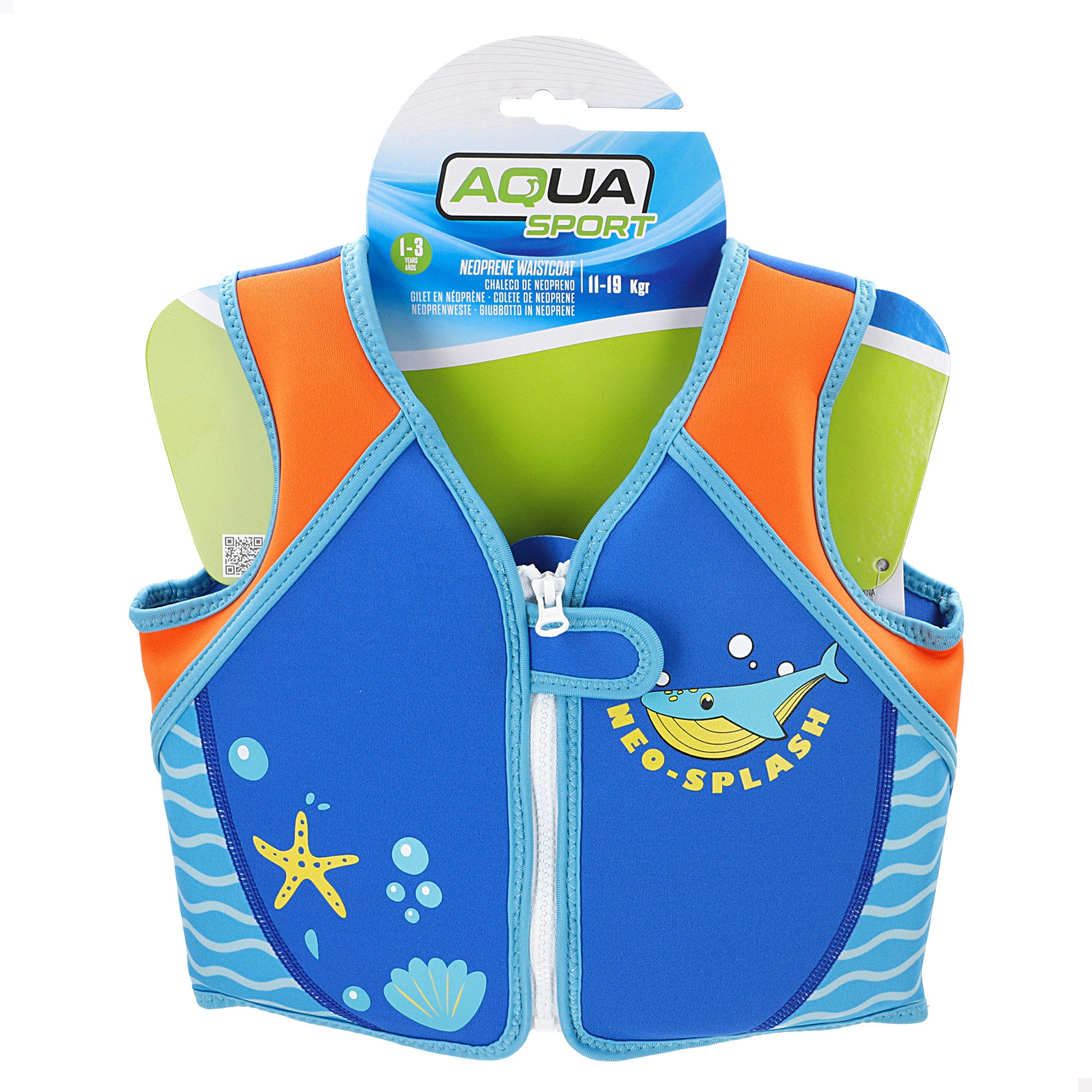 Aqua Sport Chaleco flotador bebé ajustable 11-19 kg