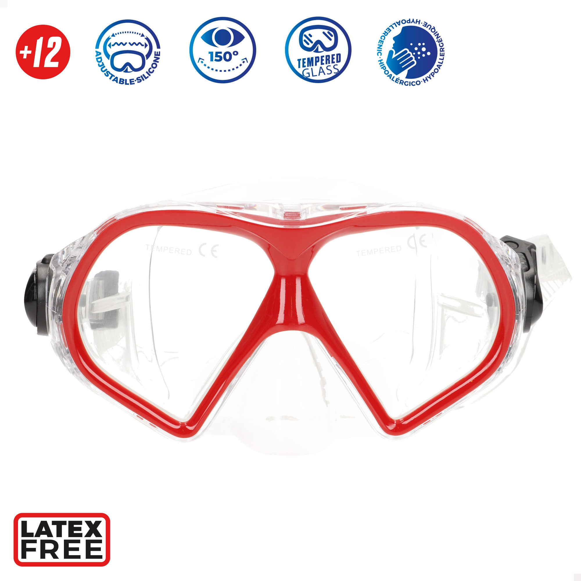 Aqua Sport Set gafas de buceo visión 150º y tubo adulto gris/blanco
