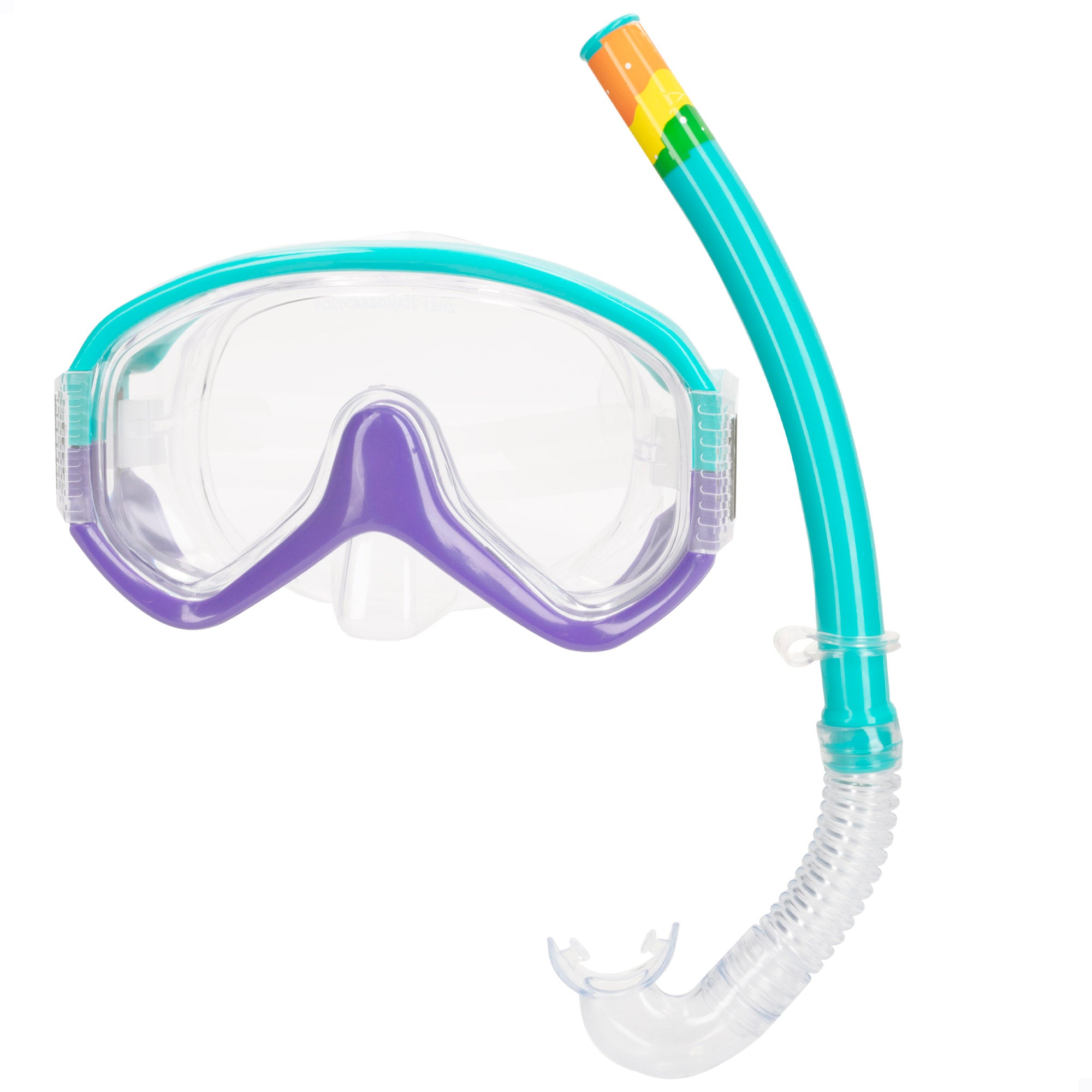 Aqua Sport Set gafas de buceo y tubo adulto turquesa/lila
