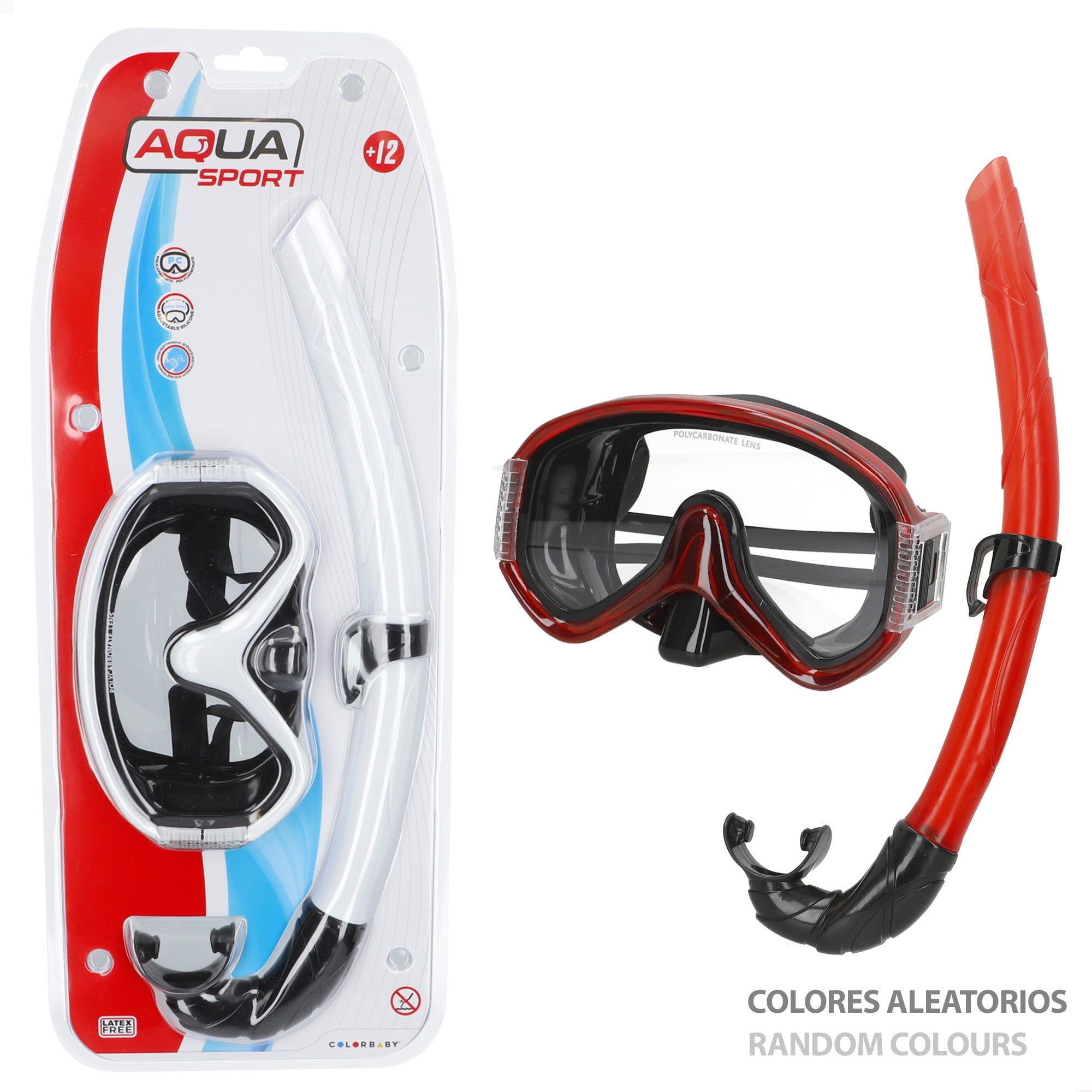 Aqua Sport Set gafas de buceo y tubo adulto negro