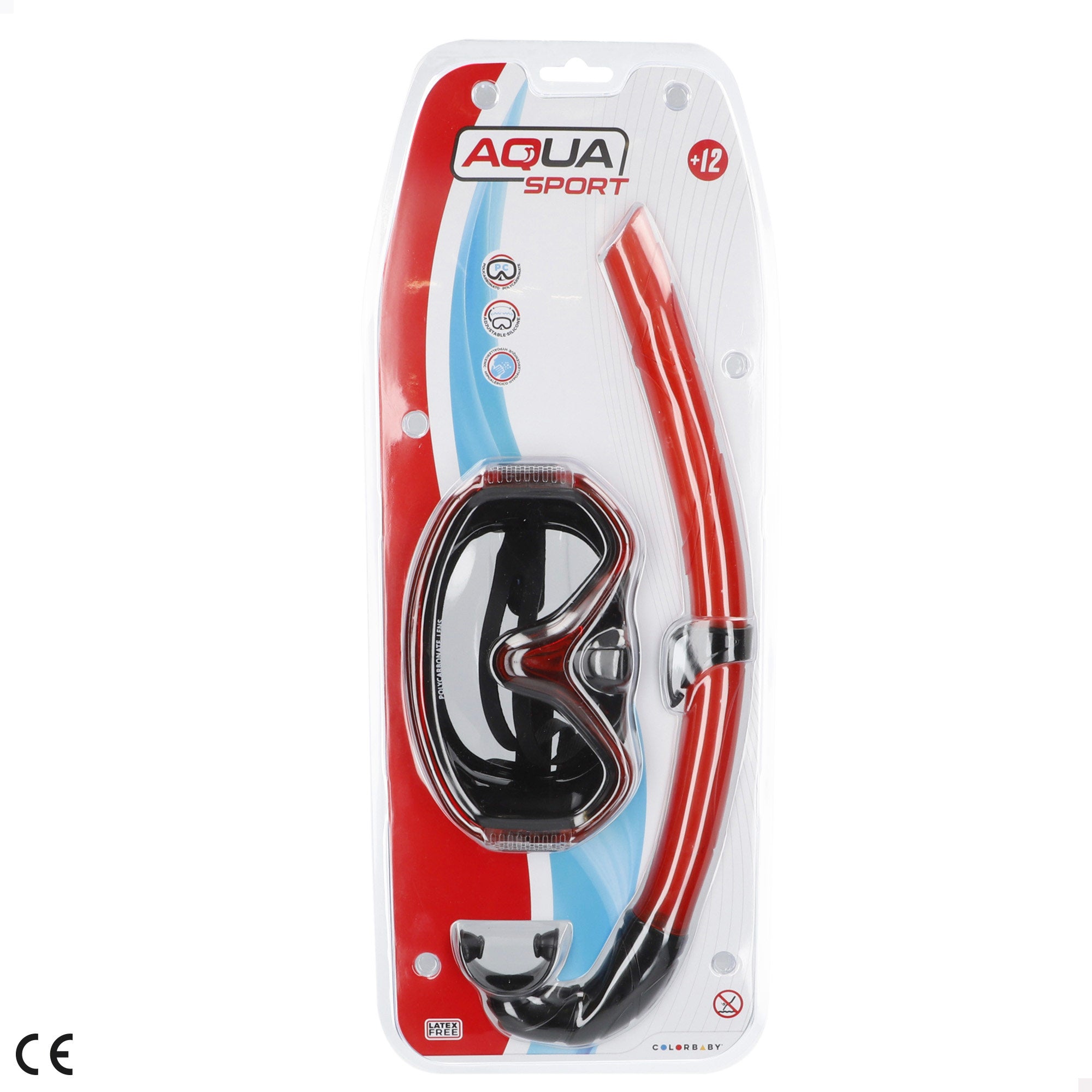 Aqua Sport Set gafas de buceo y tubo adulto negro