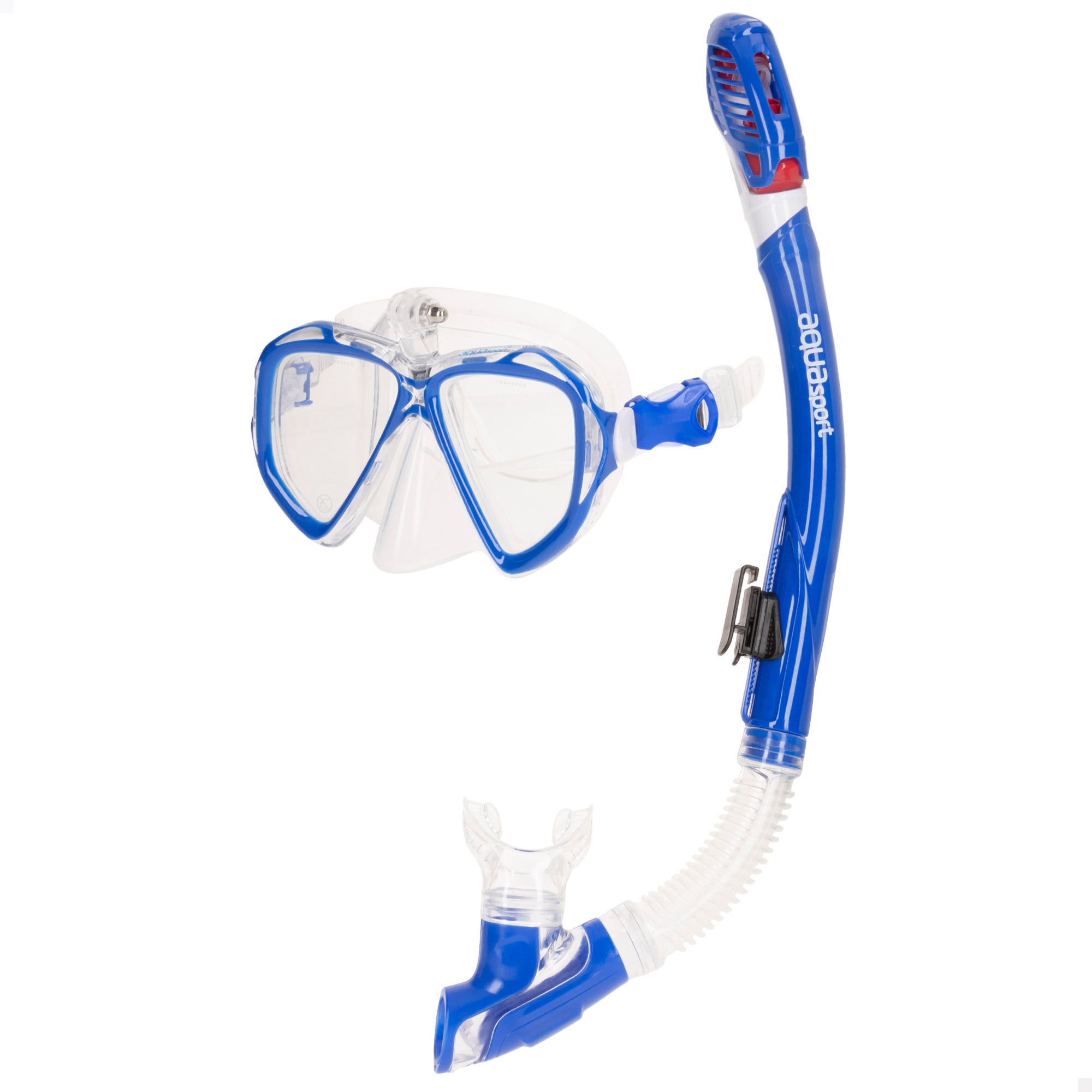 Aqua Sport Set gafas de buceo y tubo adulto con soporte cámara