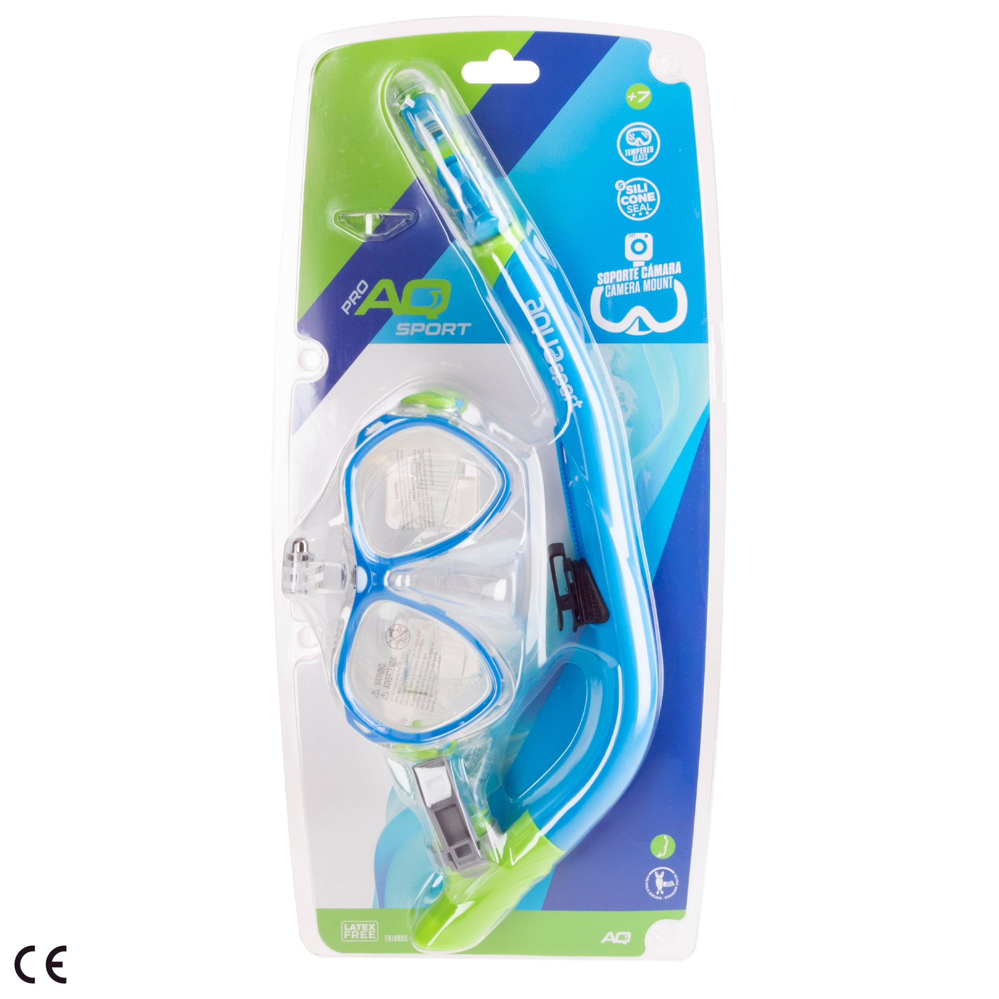 Aqua Sport Set gafas de buceo y tubo niños con soporte cámara