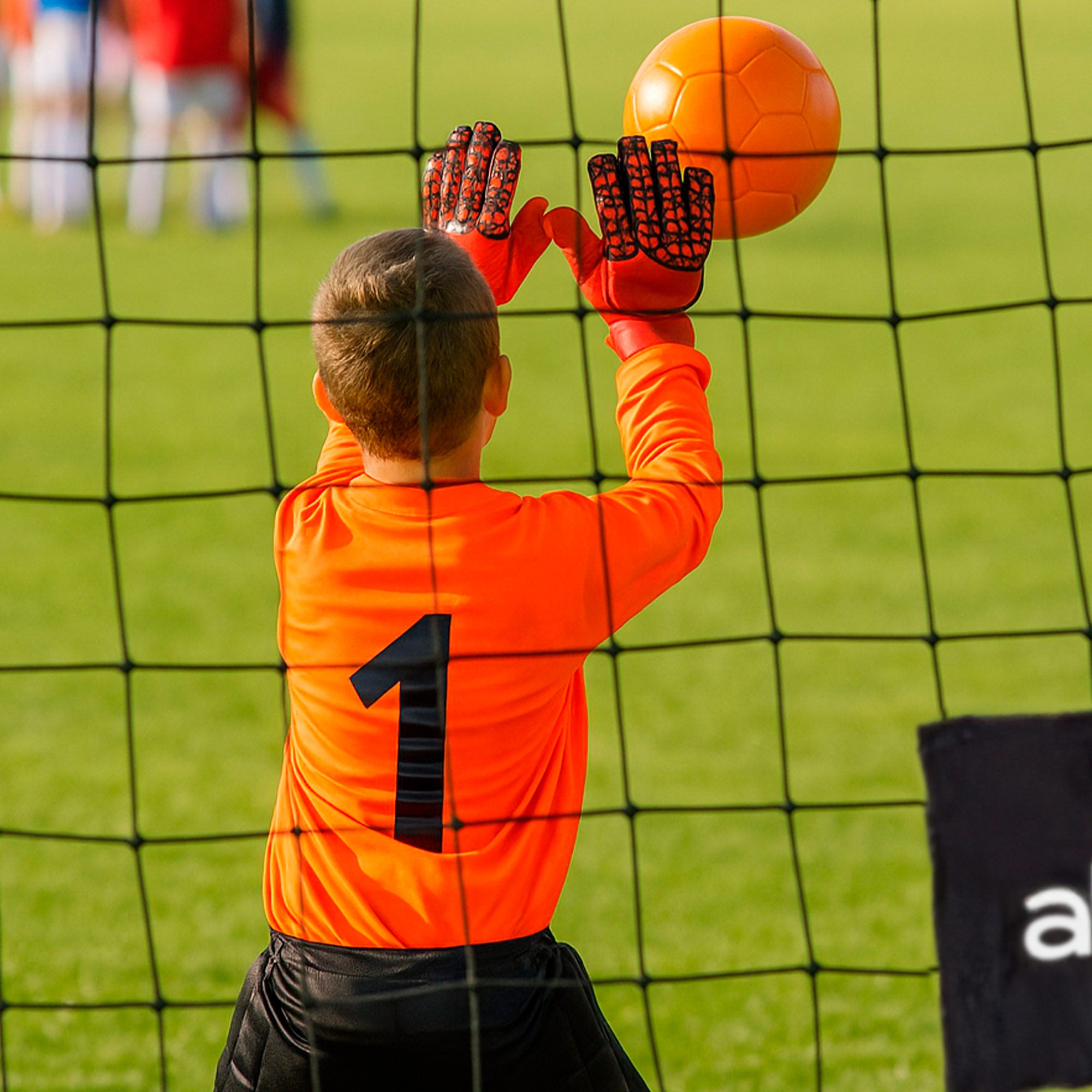 Aktive Portería de fútbol de acero 2 m con red resistente y 6 piquetas