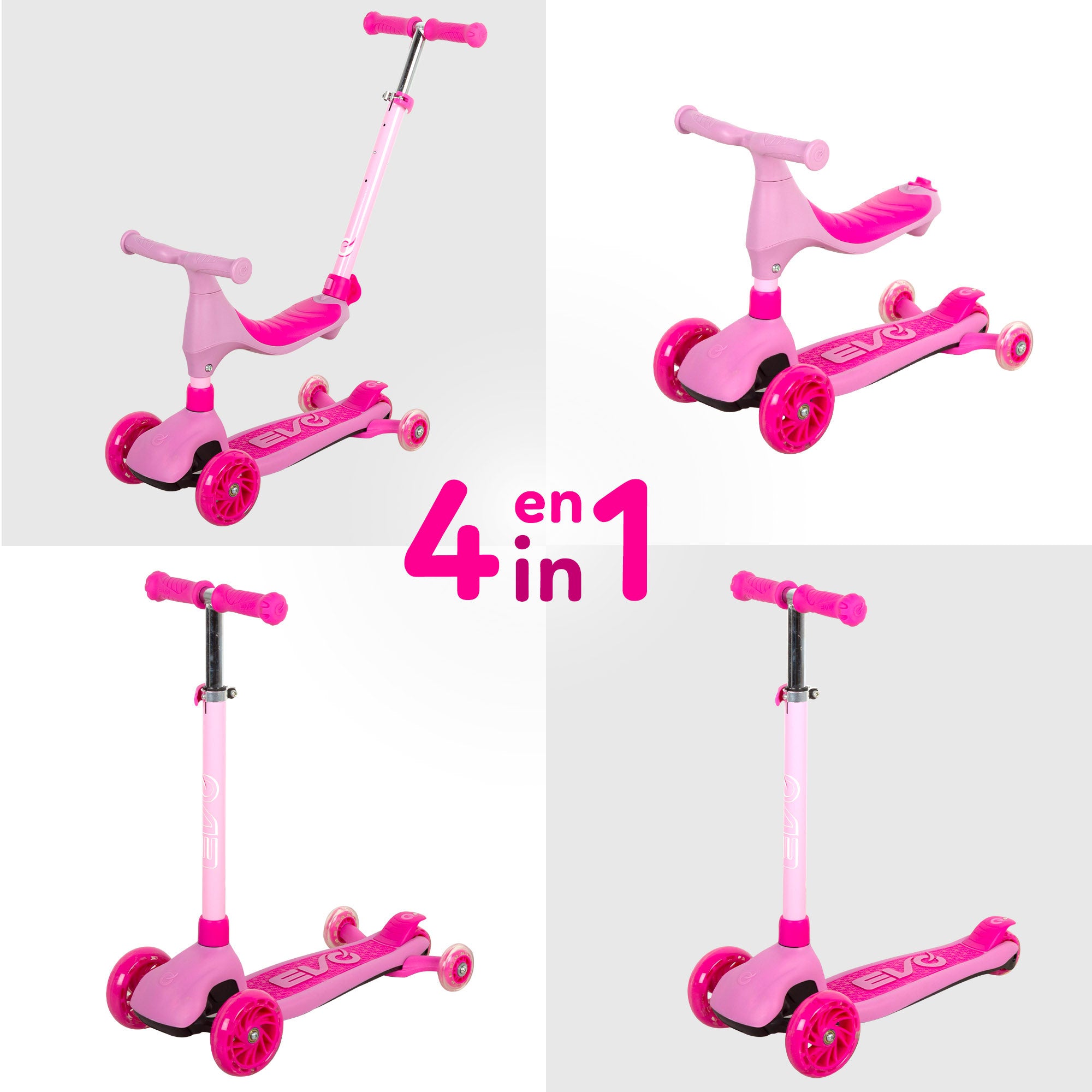 Patinete evolutivo 4 en 1 rosa EVO