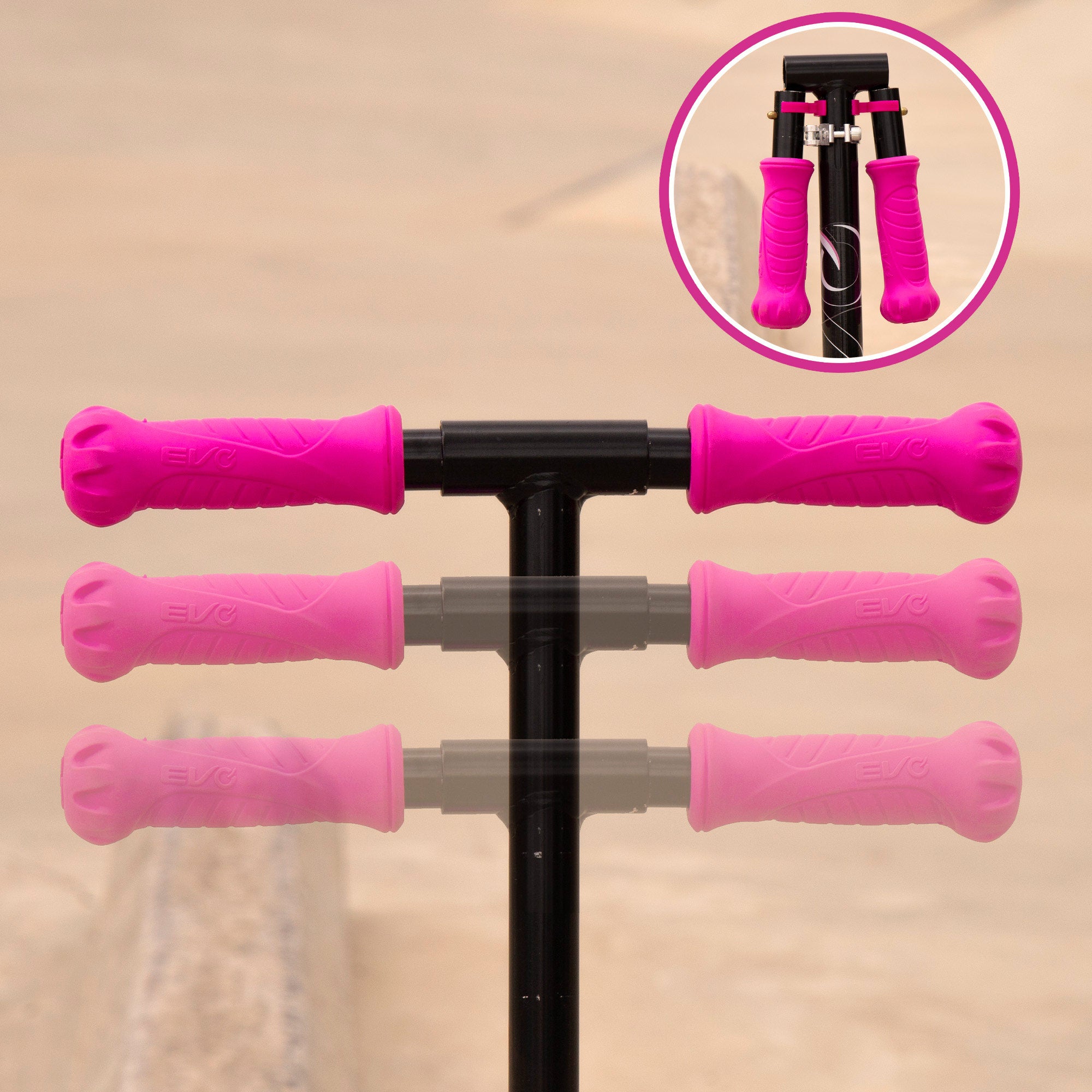 Patinete rosa 2 ruedas luces multicolor EVO