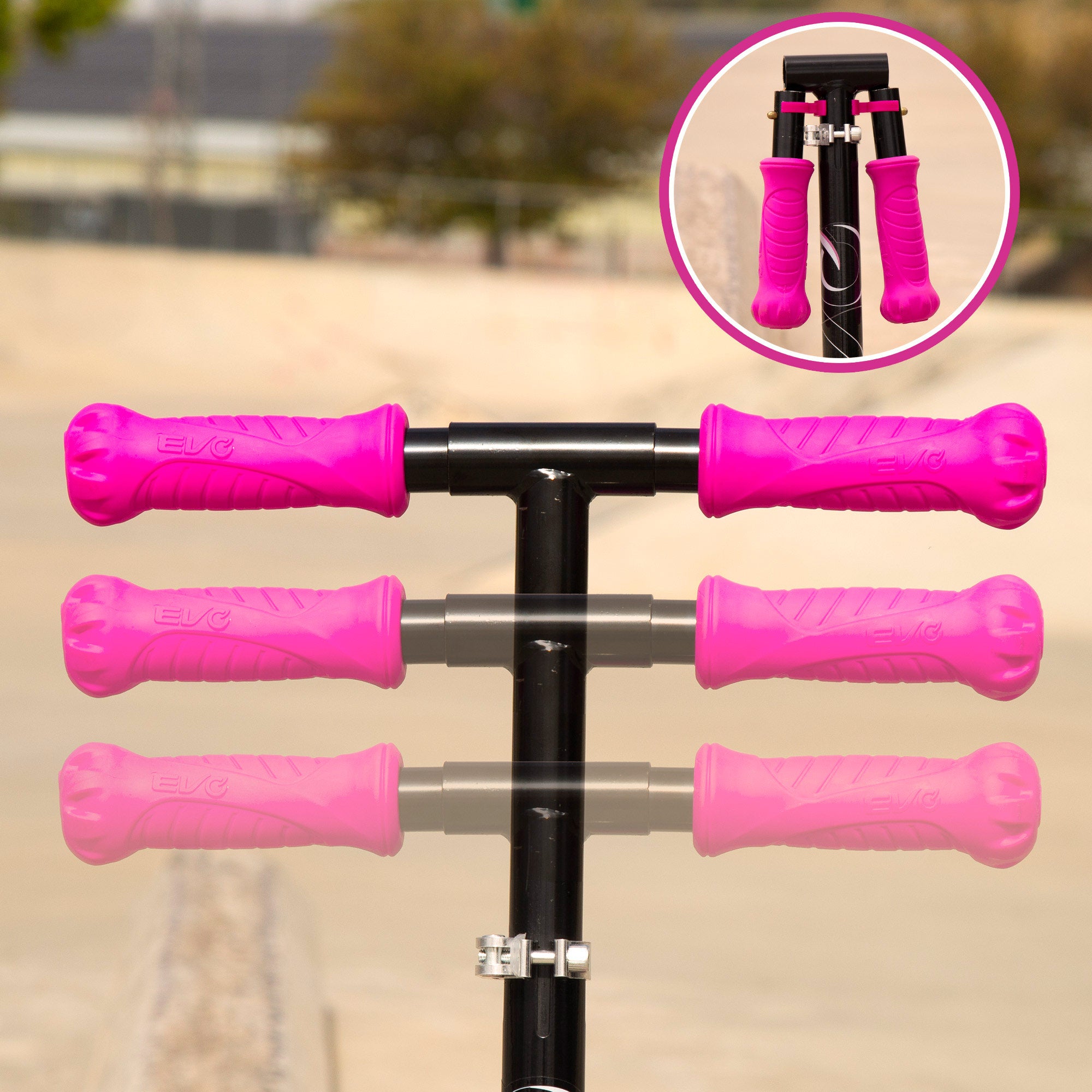 Patinete 2 ruedas plegable y ajustable rosa EVO