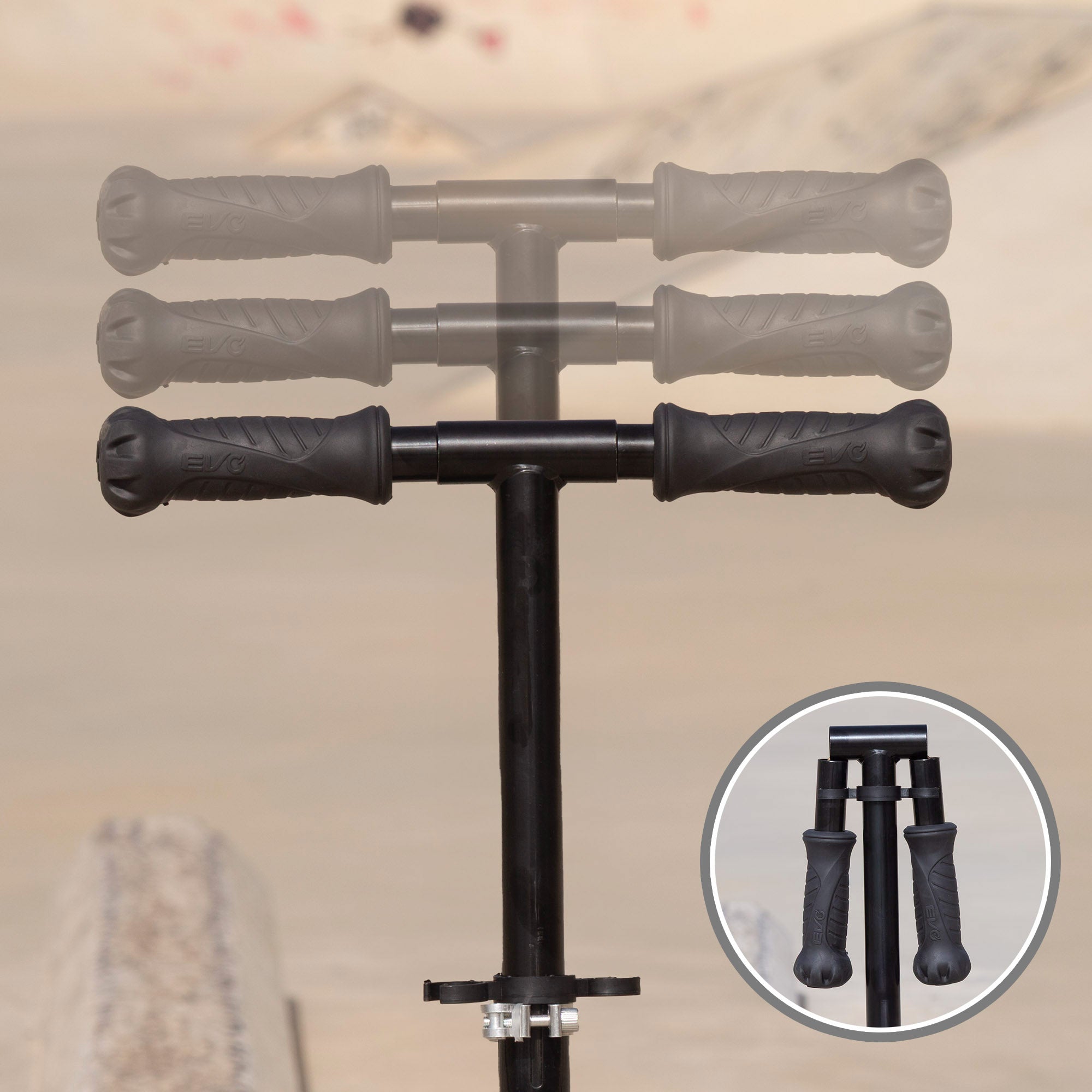 Patinete 2 ruedas plegable y ajustable negro EVO