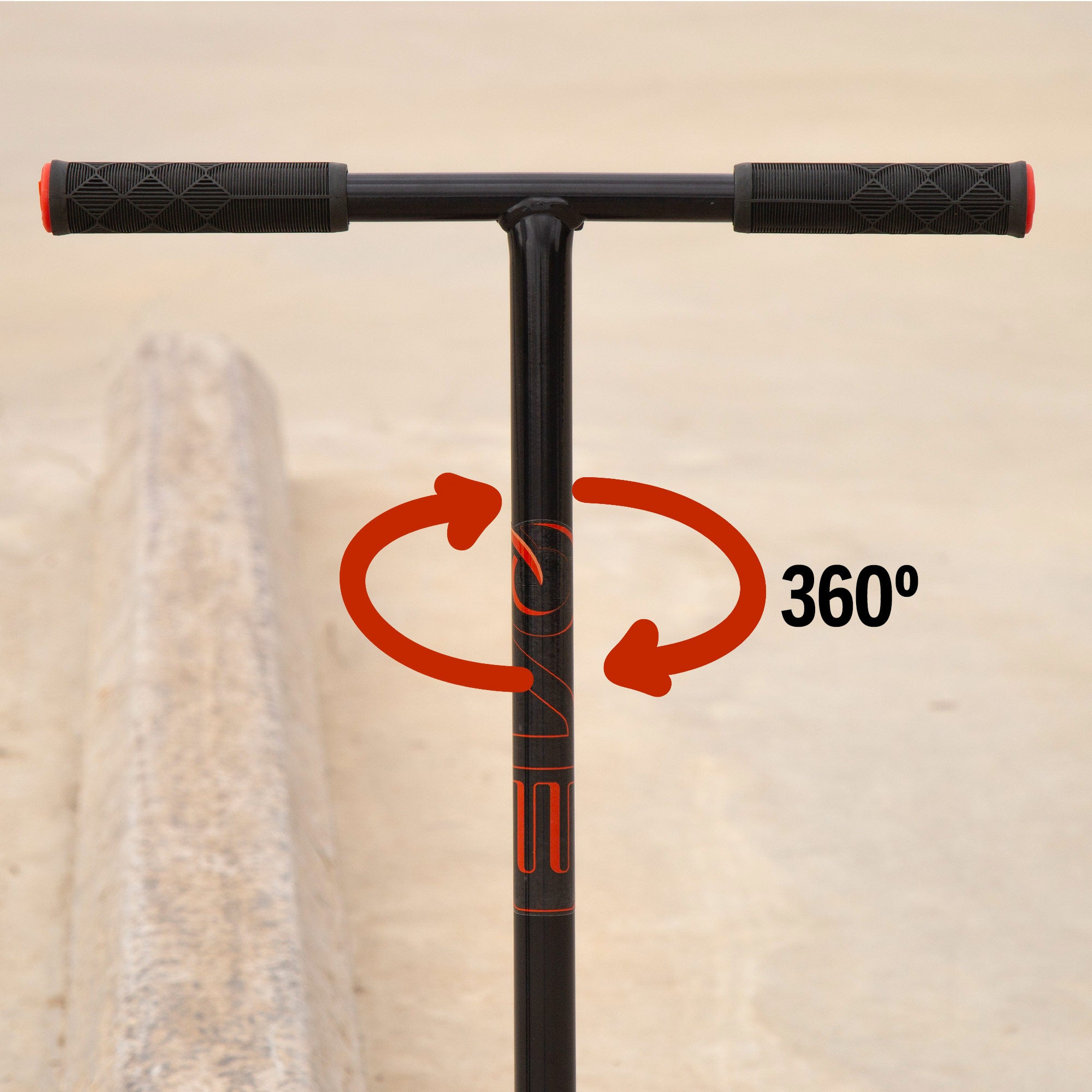 Patinete infantil manillar 360º negro y rojo EVO