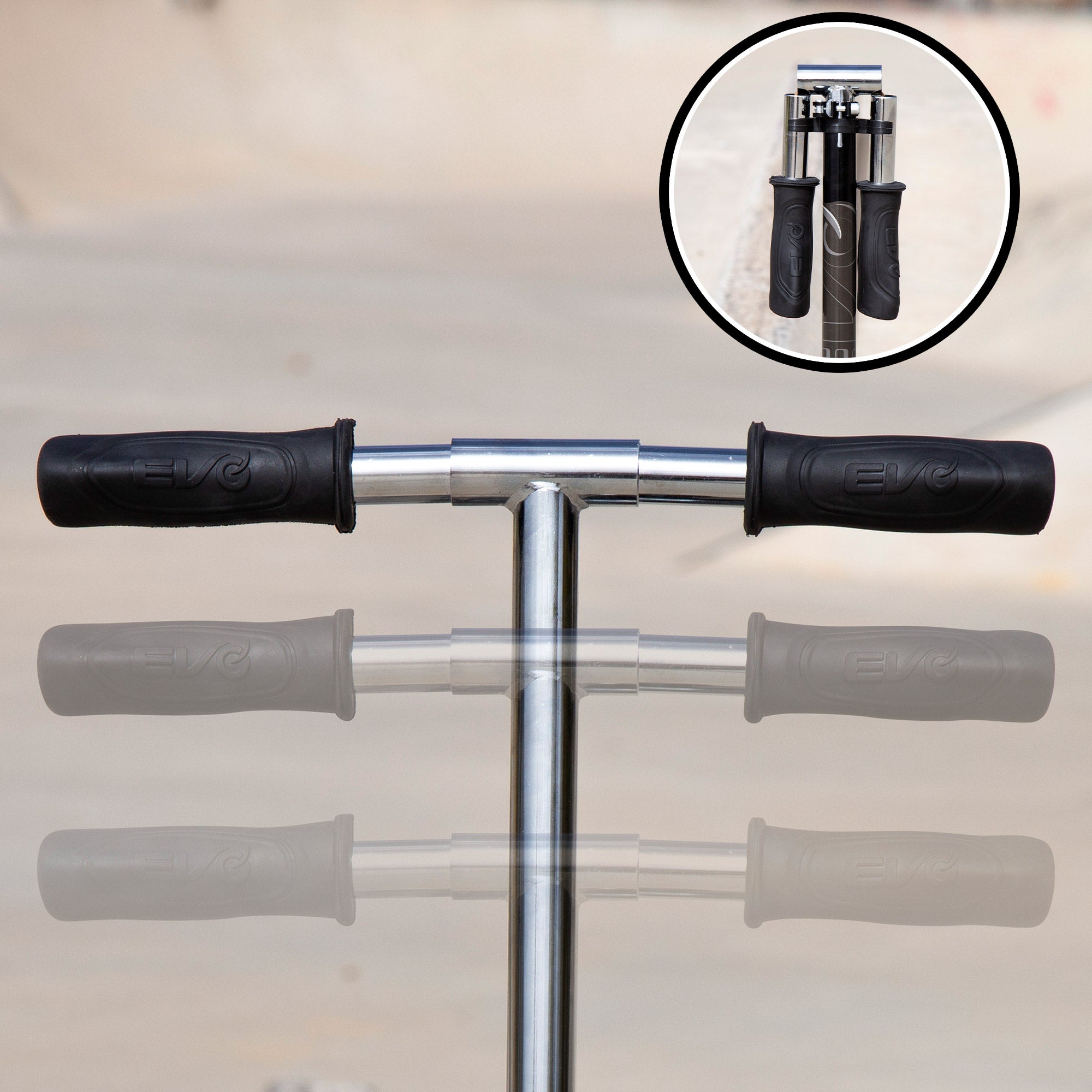 Patinete 2 ruedas plegable y ajustable altura negro EVO