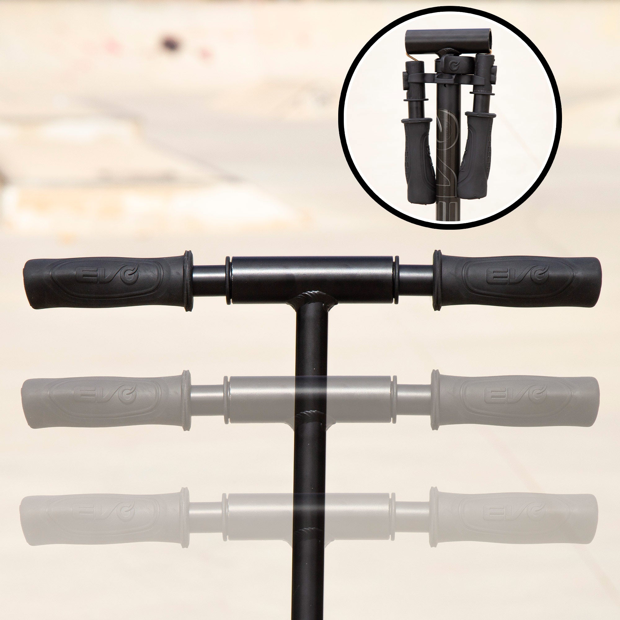 Patinete 2 ruedas plegable y ajustable negro EVO