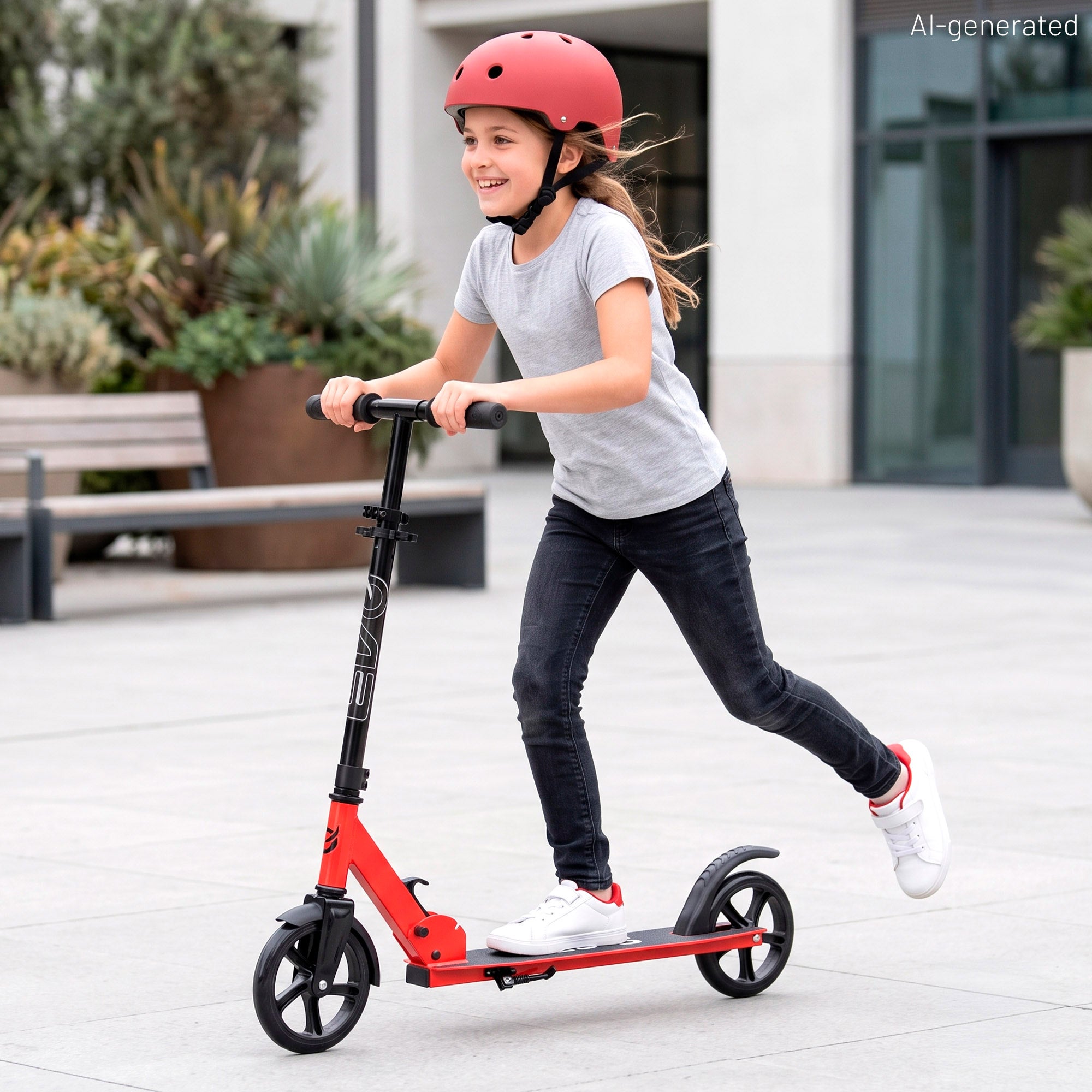 Patinete plegable rojo + 8 años EVO