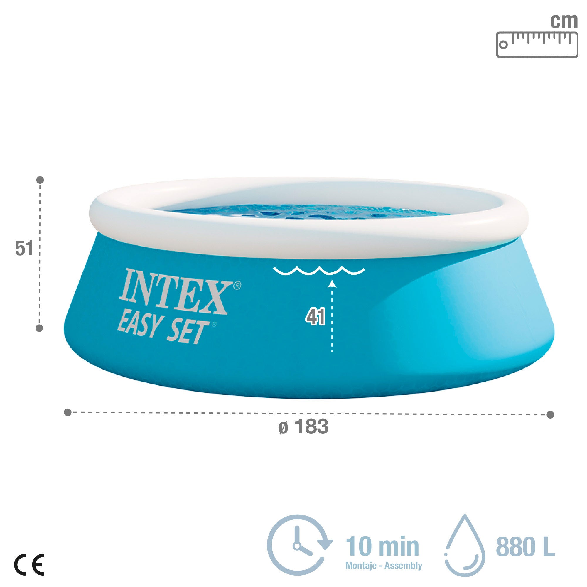 INTEX Piscina hinchable Easy Set 183x51 cm - 880 l