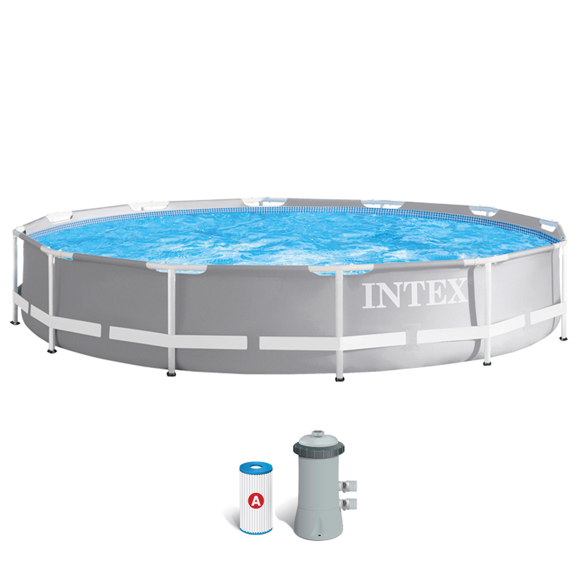 INTEX Piscina desmontable redonda Prism Frame 366x76 cm con depuradora