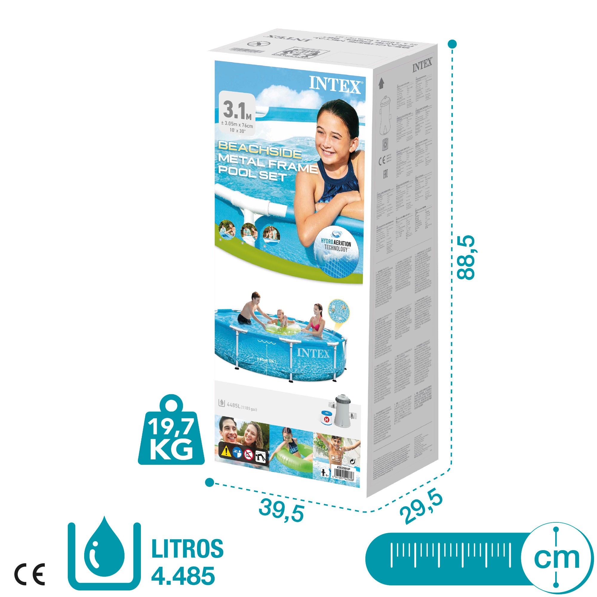 INTEX Piscina desmontable redonda Metal Frame Beachside con depuradora