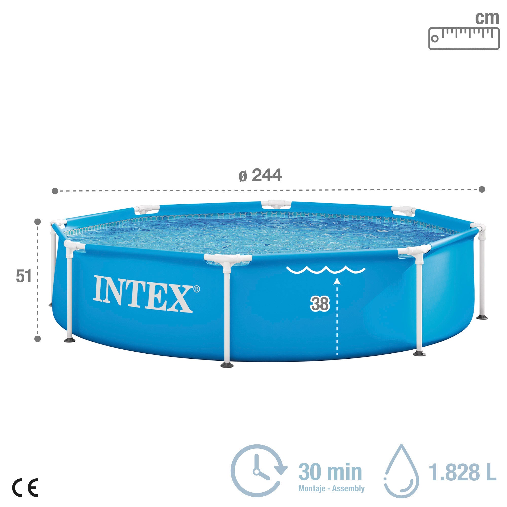 INTEX Piscina tubular redonda Metal Frame