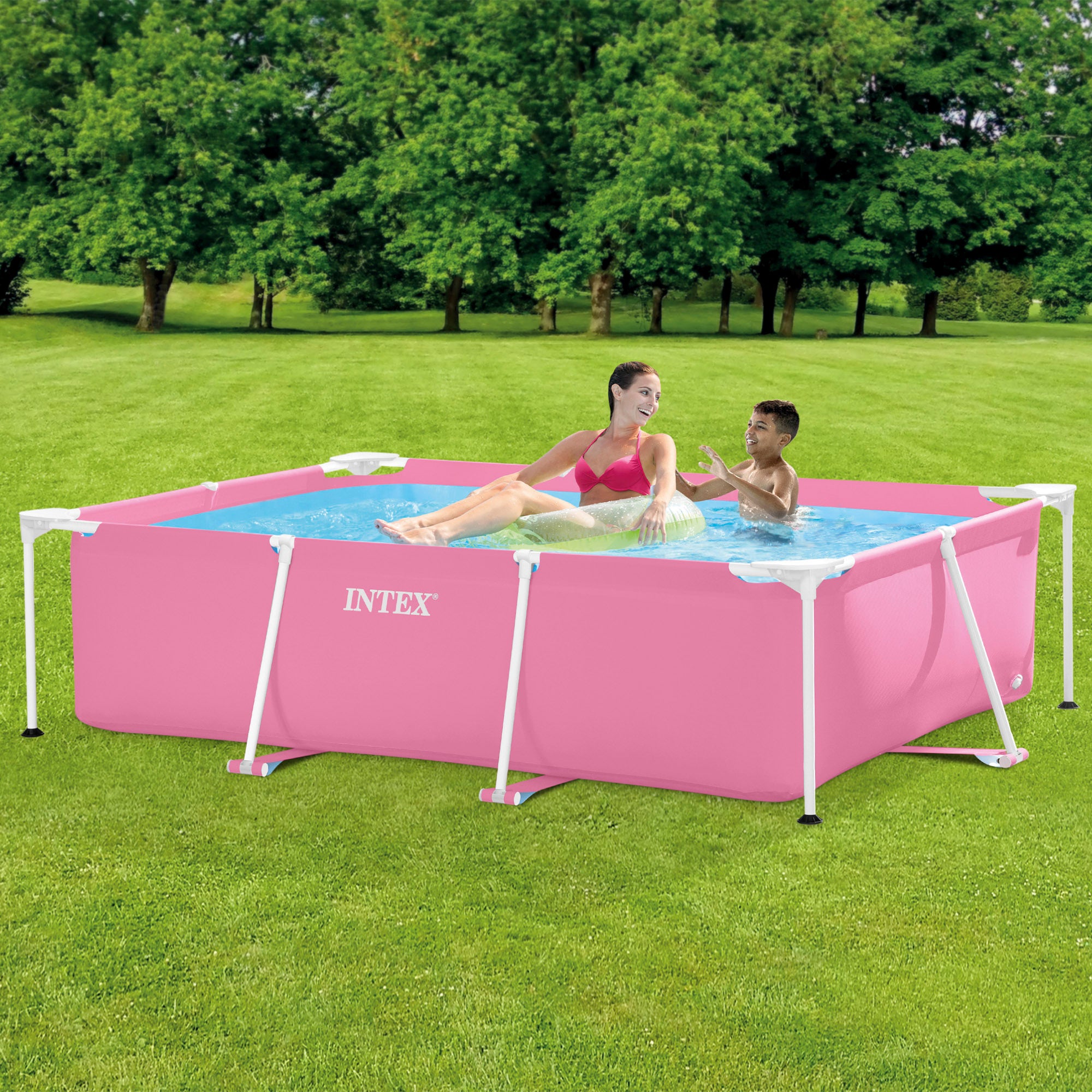 INTEX Piscina desmontable Small Frame rosa 220x150x60 cm - 1.662 l