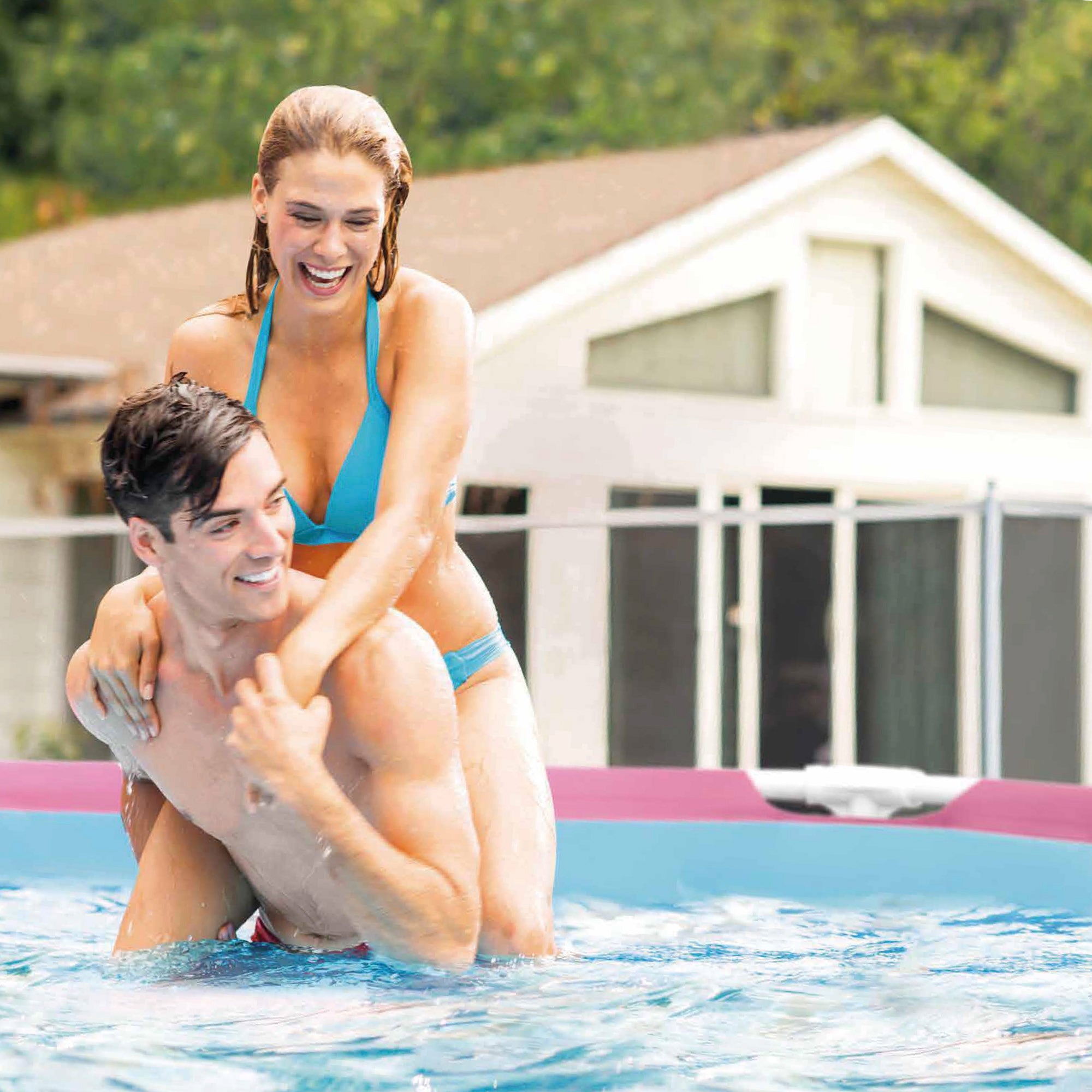 INTEX Piscina desmontable Metal Frame rosa Ø244x76 cm - 2.843 l