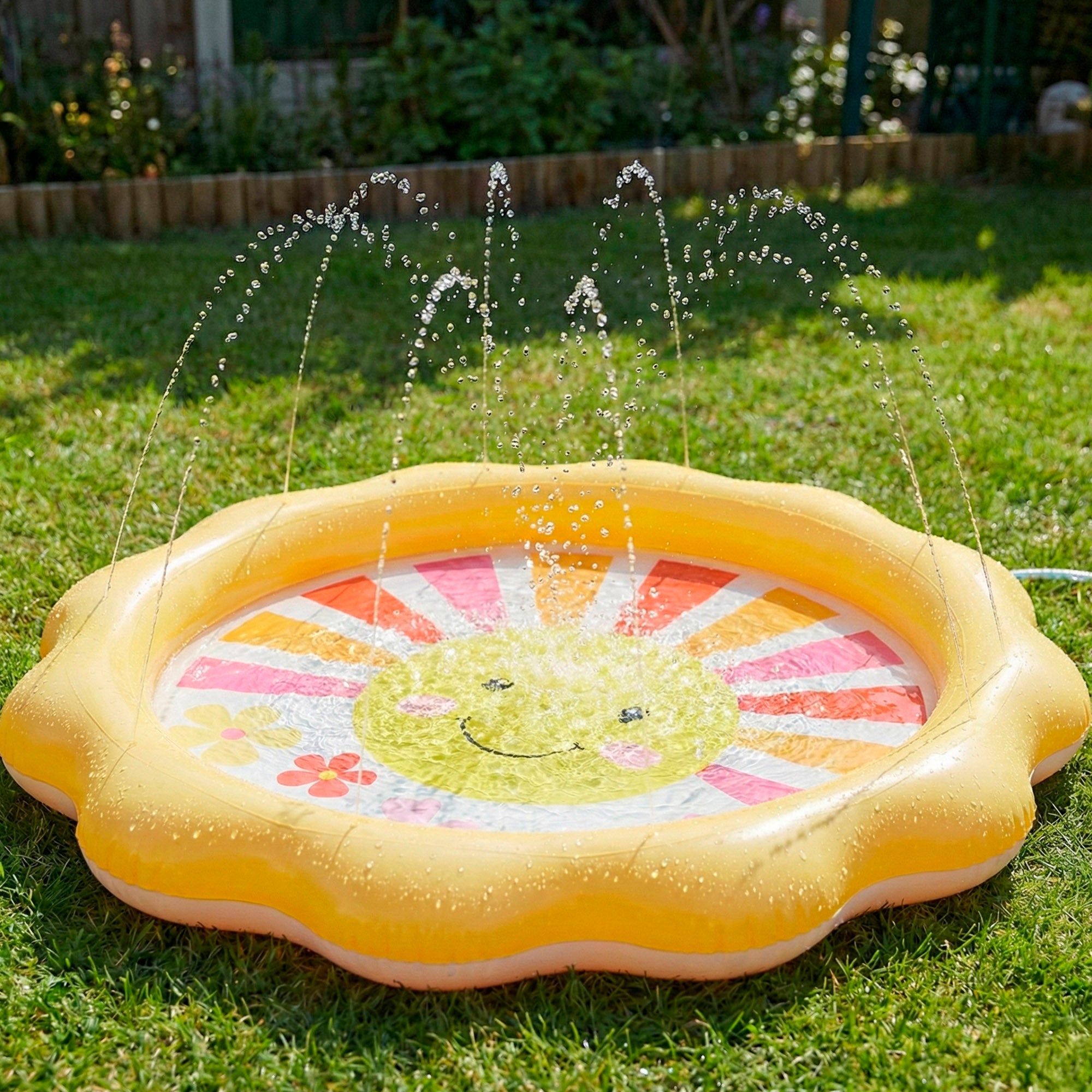 INTEX Piscina hinchable infantil en forma de flor con spray D104