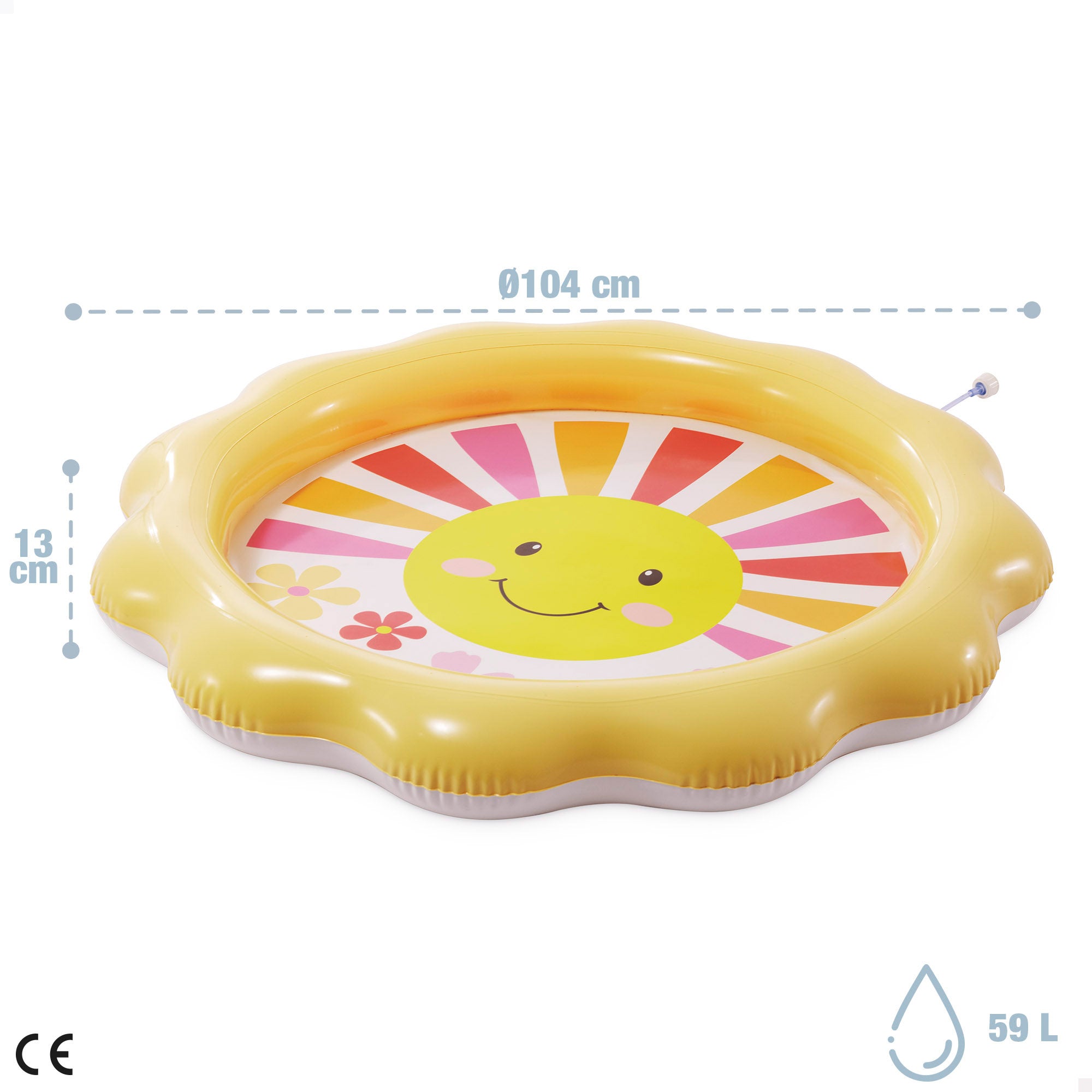 INTEX Piscina hinchable infantil en forma de flor con spray D104