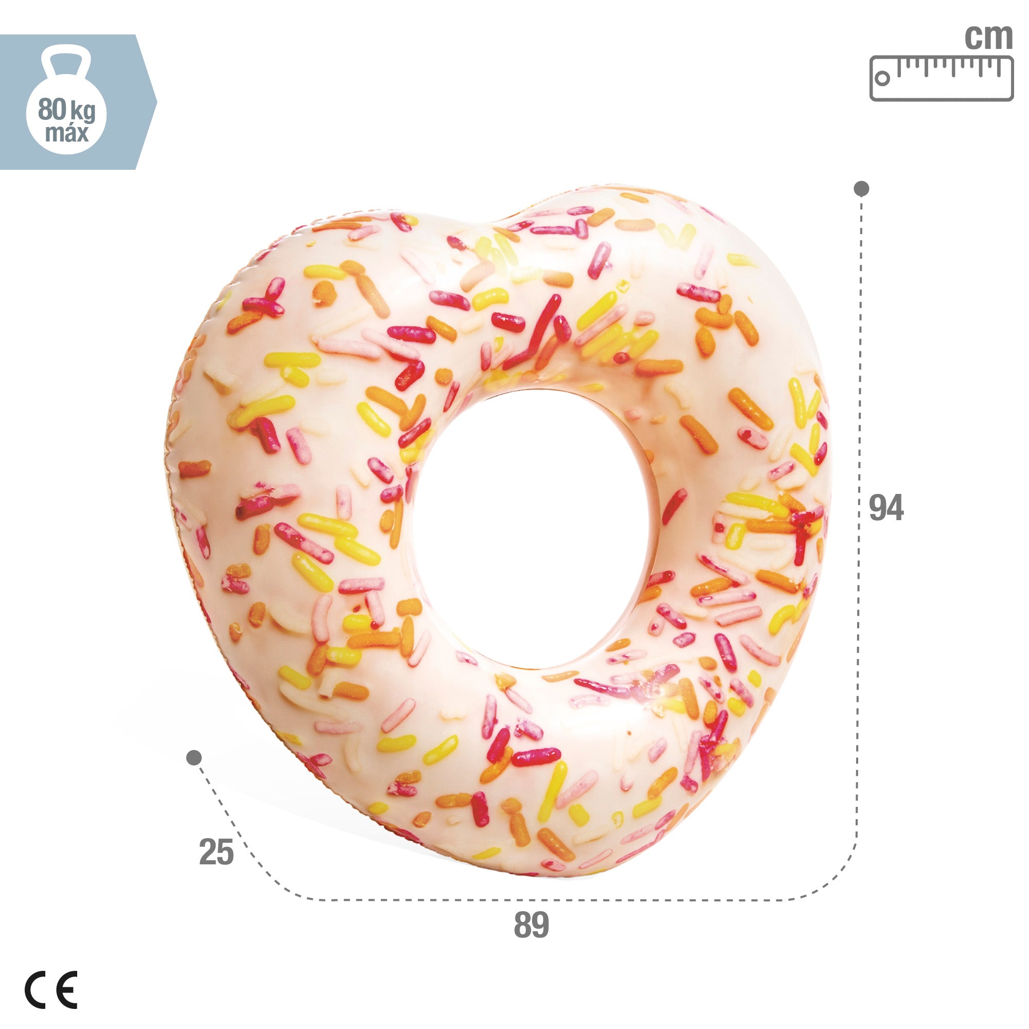 INTEX Flotador rueda hinchable donut corazón 89x25x94 cm
