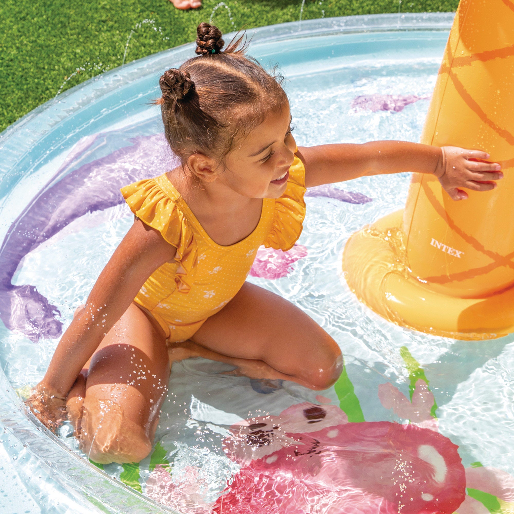 INTEX Piscina infantil hinchable Spray Palmera con rociador de agua