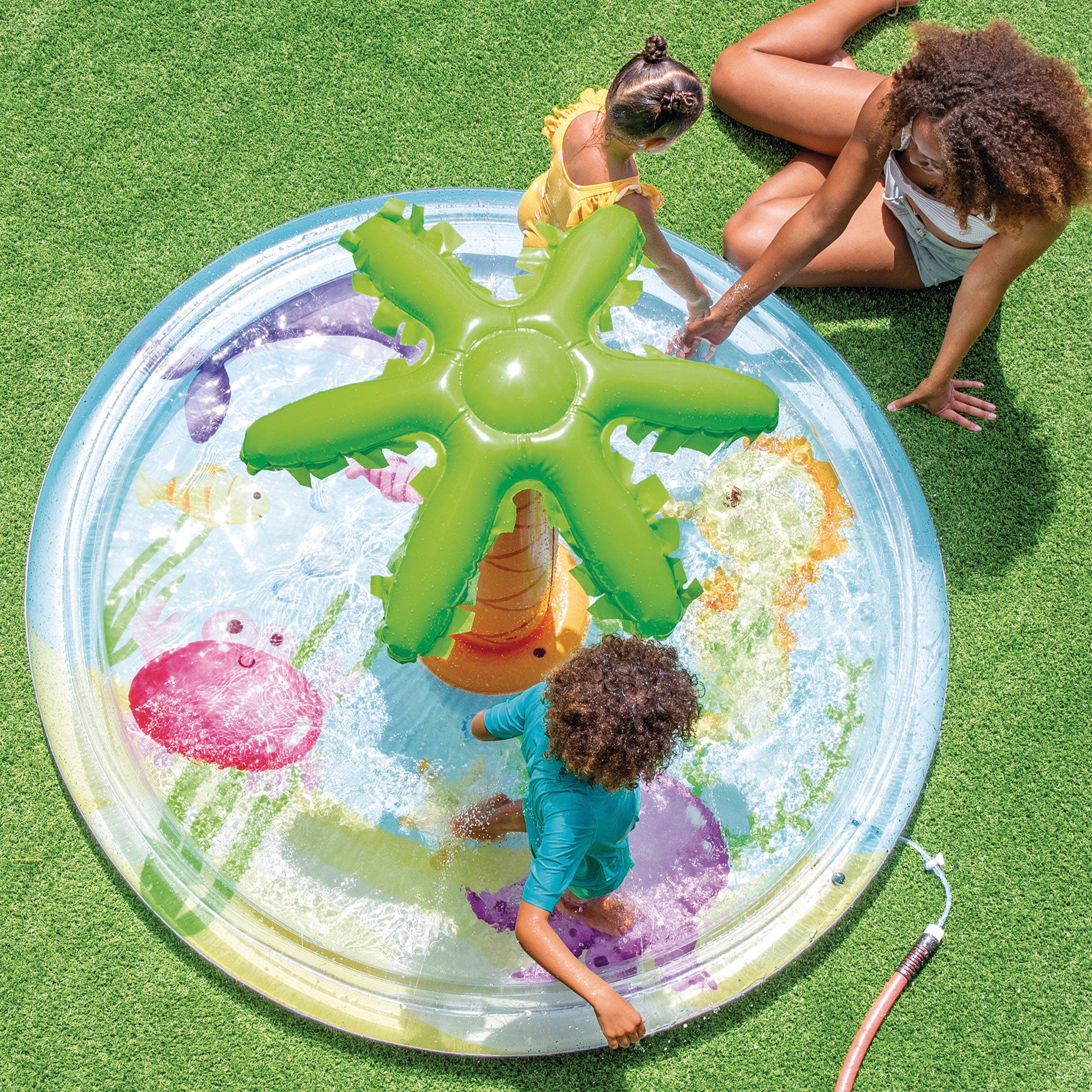 INTEX Piscina infantil hinchable Spray Palmera con rociador de agua