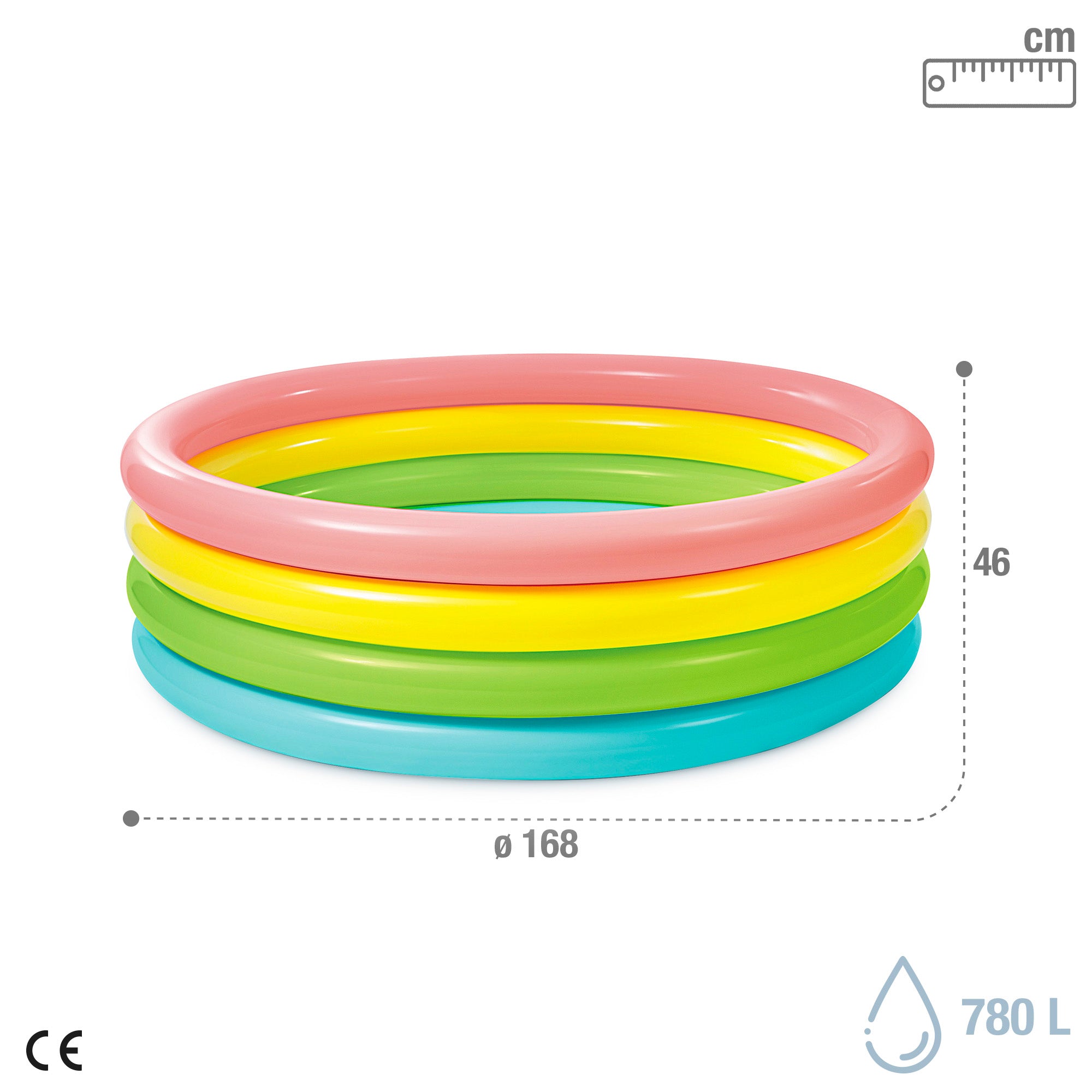 INTEX Piscina hinchable infantil aros multicolor 780 L