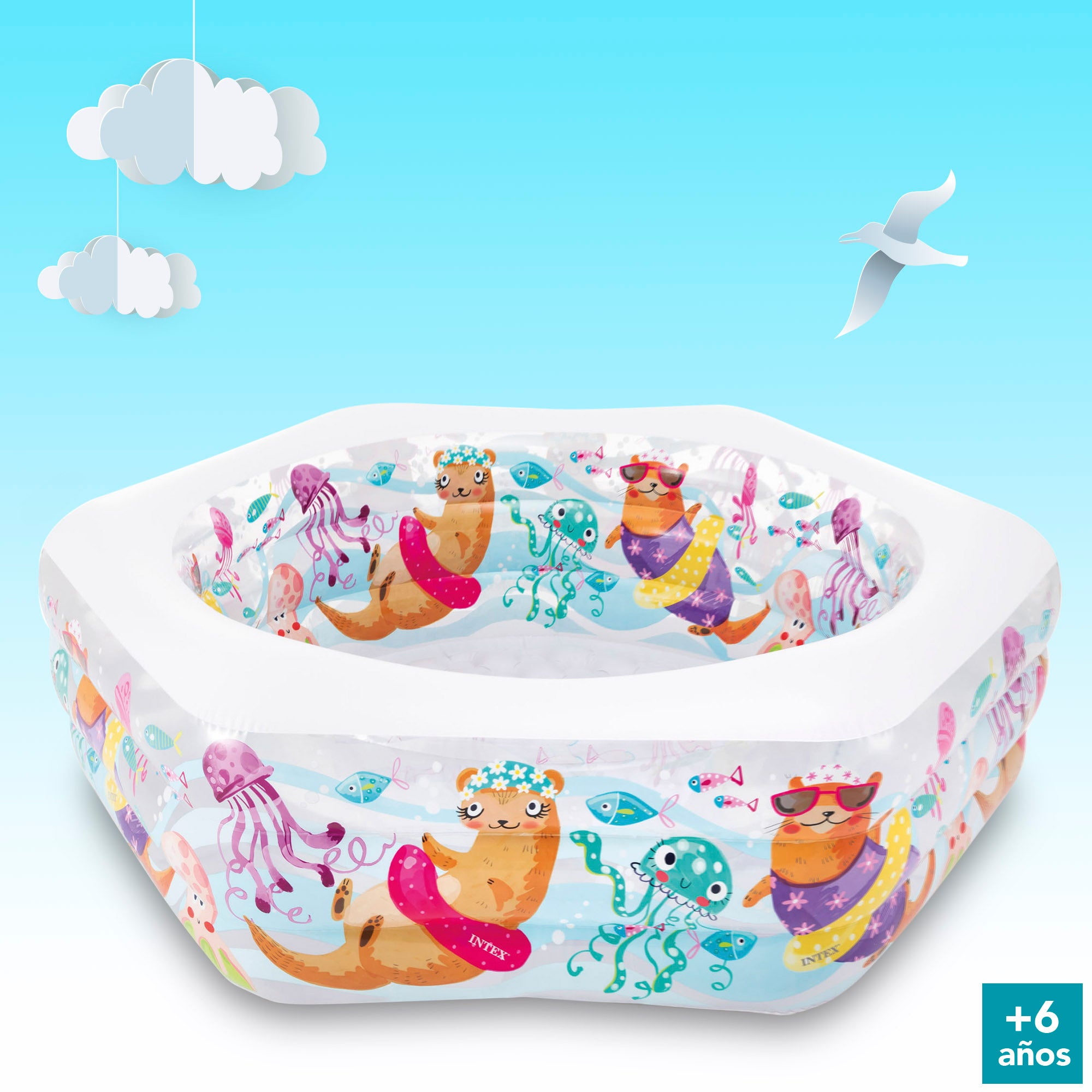 INTEX Piscina hinchable hexagonal 191x178x61 cm - 510 l
