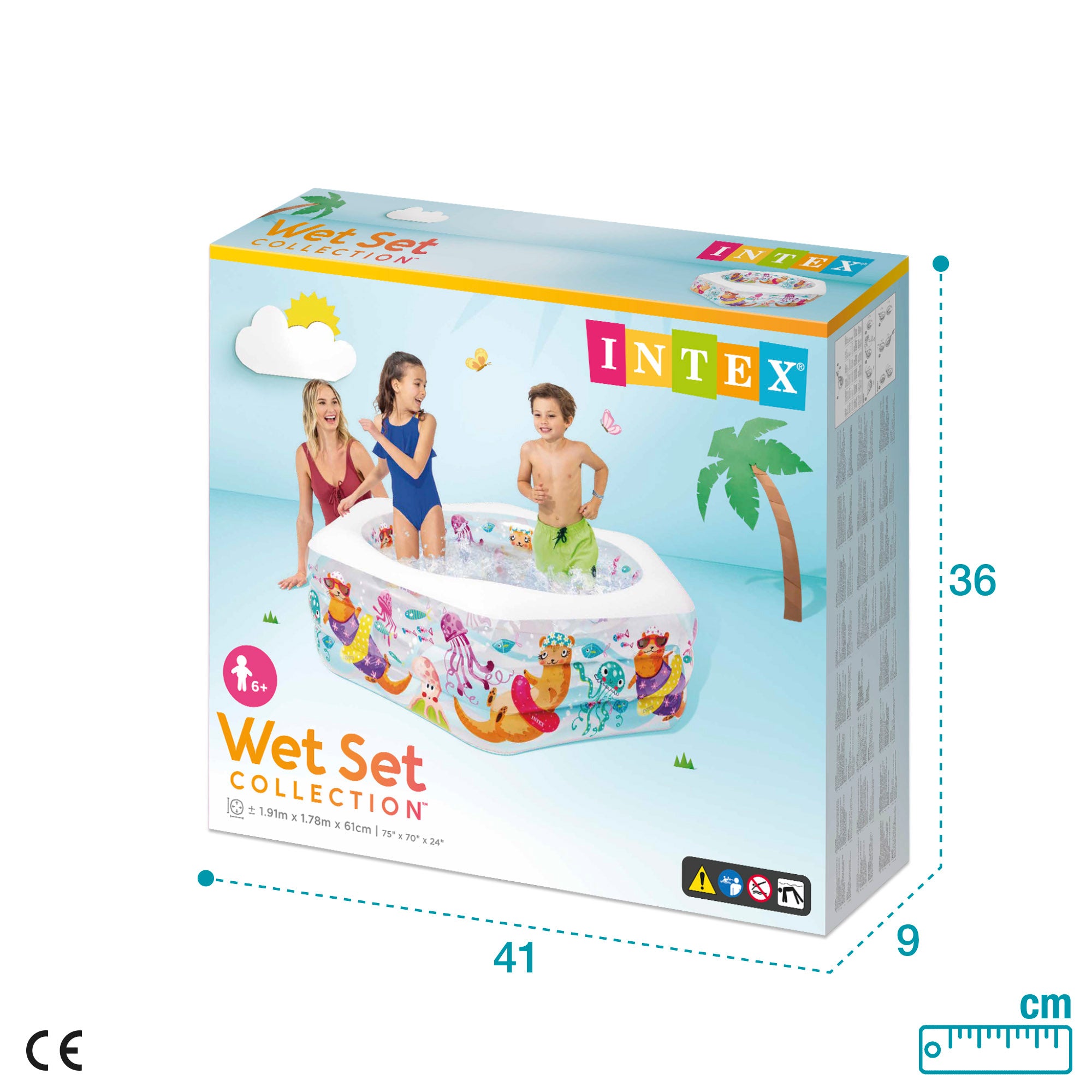 INTEX Piscina hinchable hexagonal 191x178x61 cm - 510 l