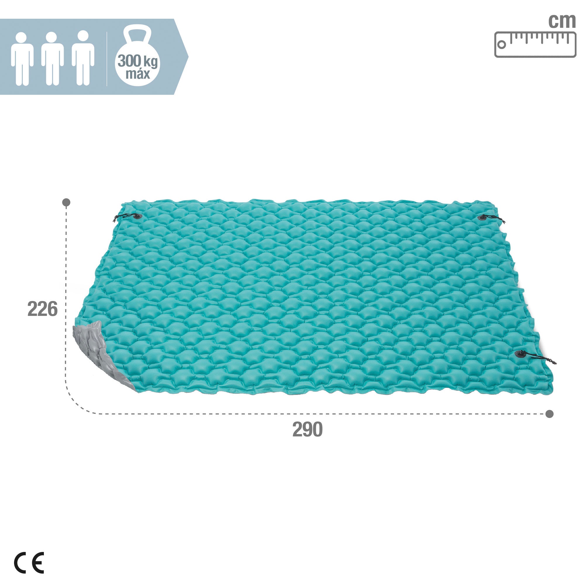 INTEX Colchoneta hinchable para 3 personas 290x226 cm