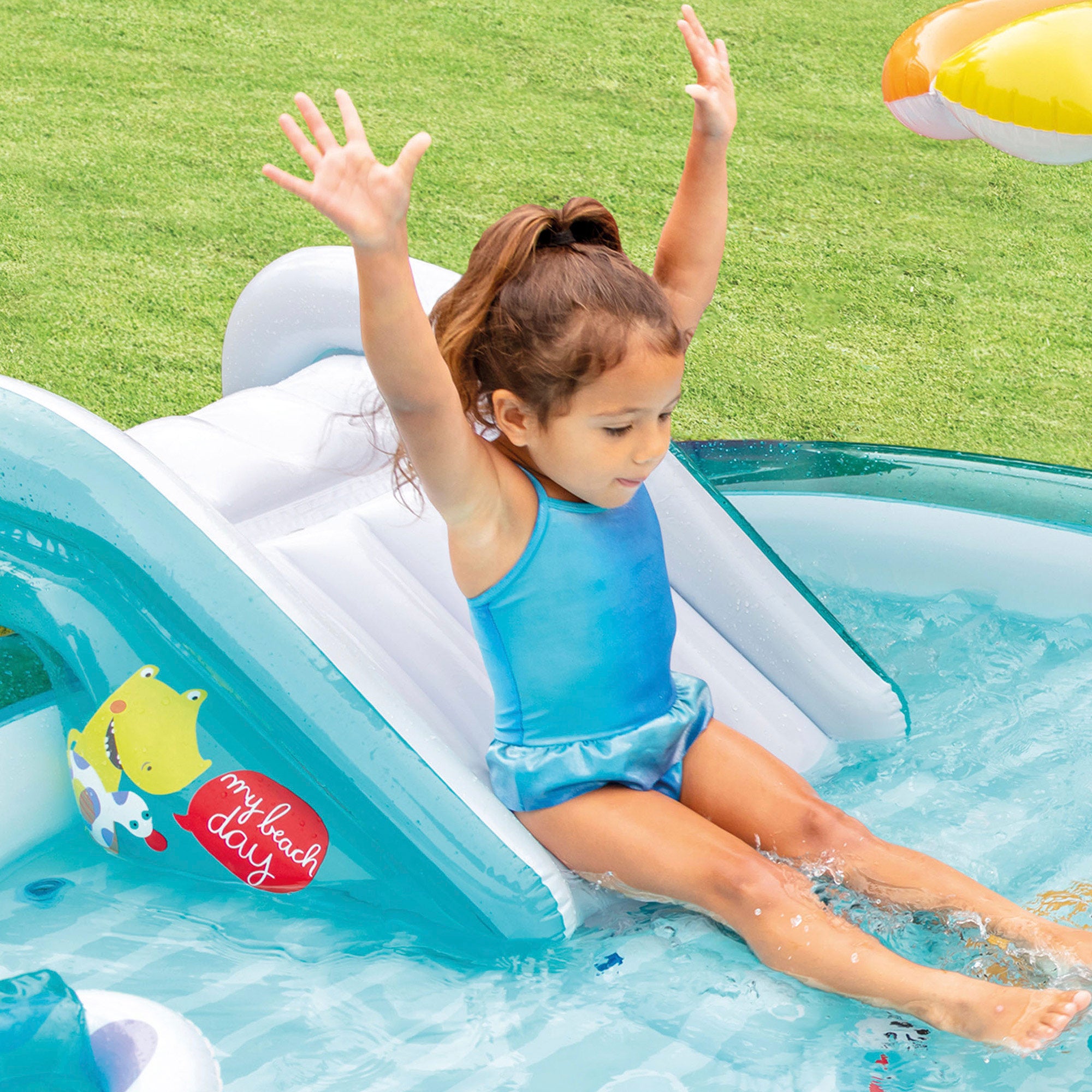 INTEX Centro de juegos hinchable agua cocodrilo con aspersor y tobogán
